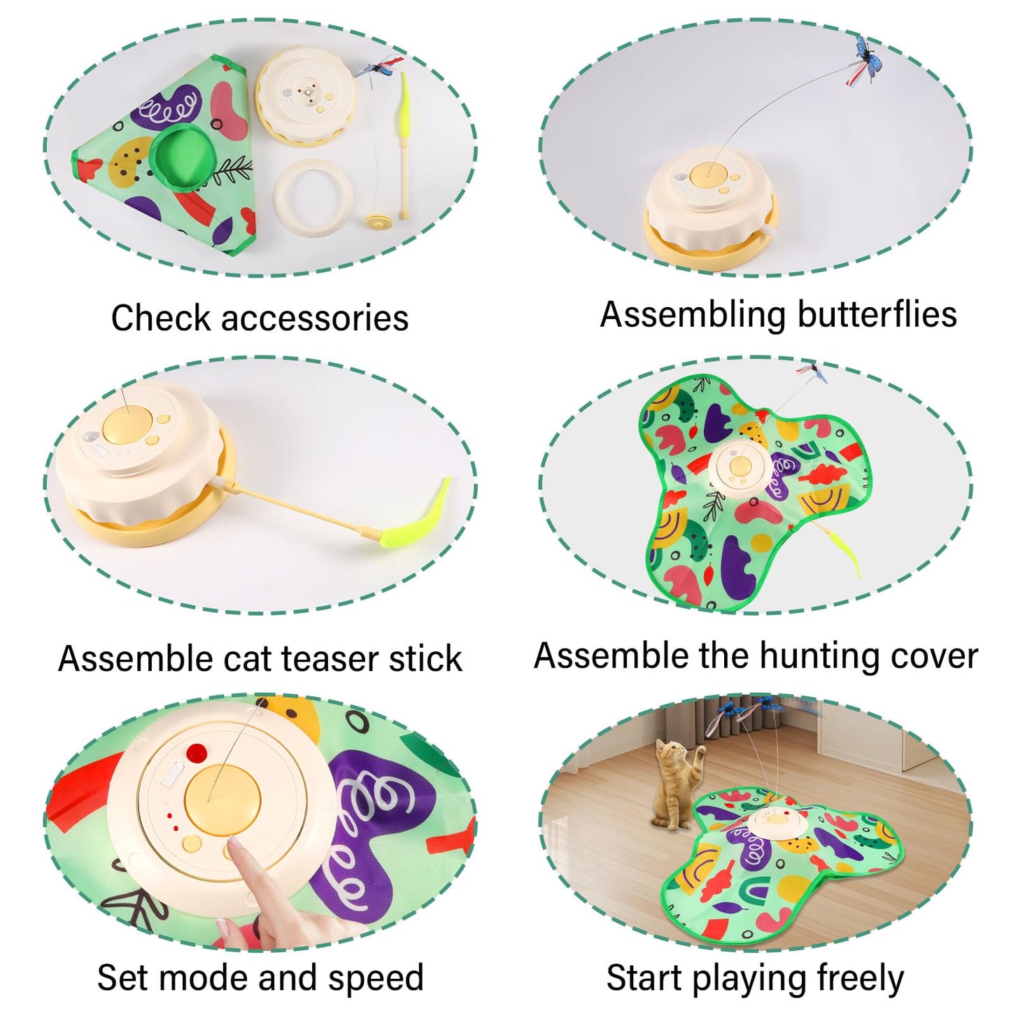 Interactive Cat Toy Hide and Seek Cat Toy USB Rechargeable，Cat Toy Hunting Cover, Intelligent Electric pet Game Cover Cat Exercise Toys for Indoor Bored Adult Cats