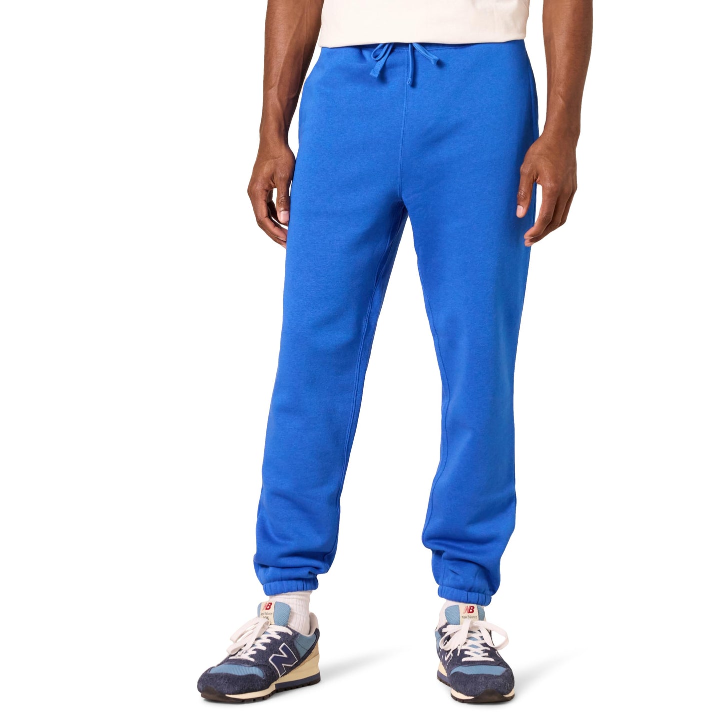 Amazon Essentials Men's Relaxed-Fit Closed-Bottom Sweatpants (Available in Big & Tall), Bright Blue, X-Small