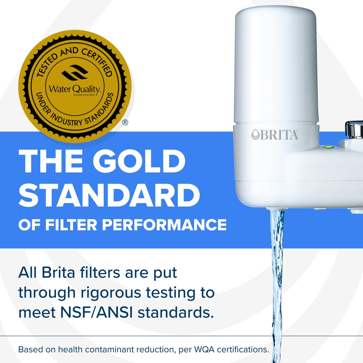 Brita Tap Water Purifier Filter System, Filter Change Reminder, Fits Standard Faucets Only, Complete, White