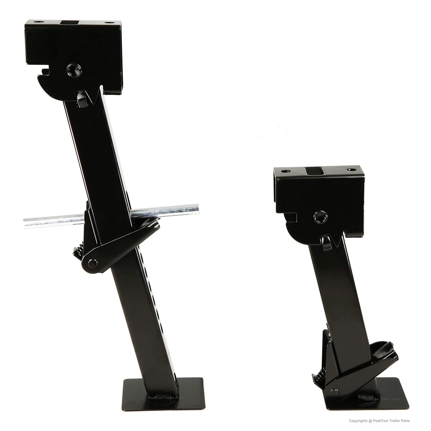 PEAKTOW PTJ0621 Telescoping Swing Down Trailer RV Camper Stabilizer Jack 1000 Lbs Support Capacity with Handle and Mounting Screws 2PK