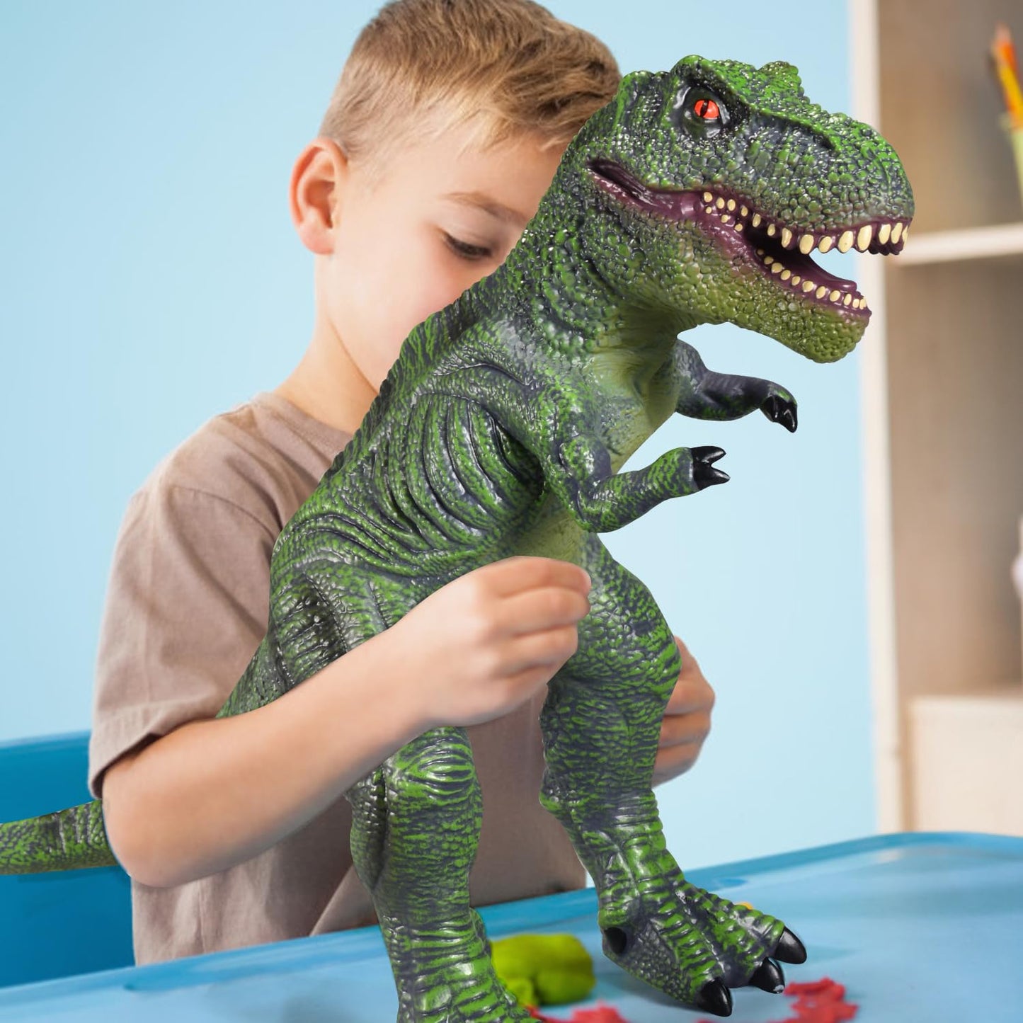 Large Dinosaur Toys- 28" Tyrannosaurus Rex Soft Dinosaur Toys for Kids 3-5, Big Inflatable Dinosaur for Boys Girls, Toddler Dinosaur Party Favors