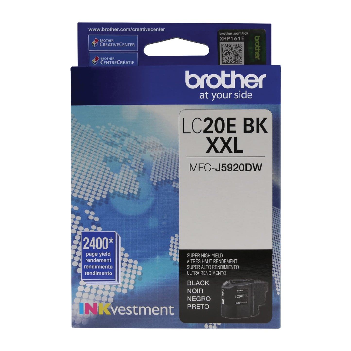 Brother Genuine LC20EBKS Super High-Yield Black Ink Cartridge, Higher Yield for Value, Original Ink Replacement Cartridge, Ink for Brother Inkjet Printer MFC-J985DW