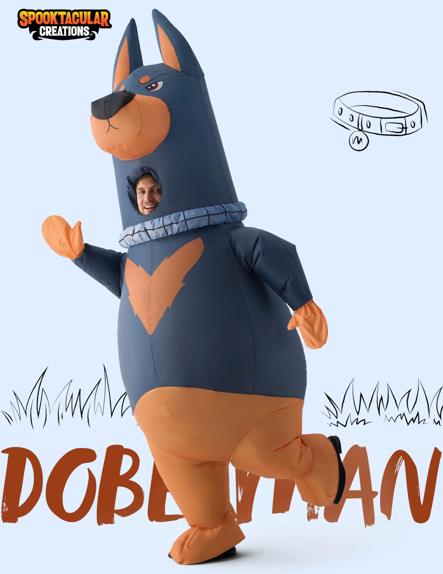 Spooktacular Creations Halloween Inflatable Costume, Full Body Dog Blow Up Outfit, Inflatable Suit for Themed Cosplay Parties