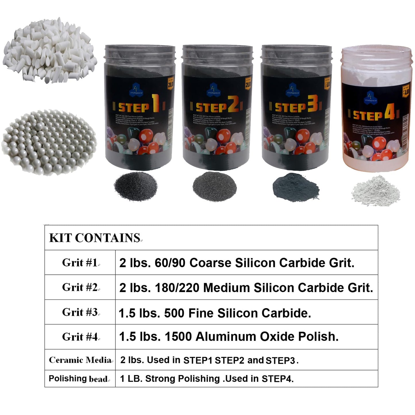 10 Pounds Rock Tumbler Grit Kit - Polishing Media Refill for Rock Tumblers