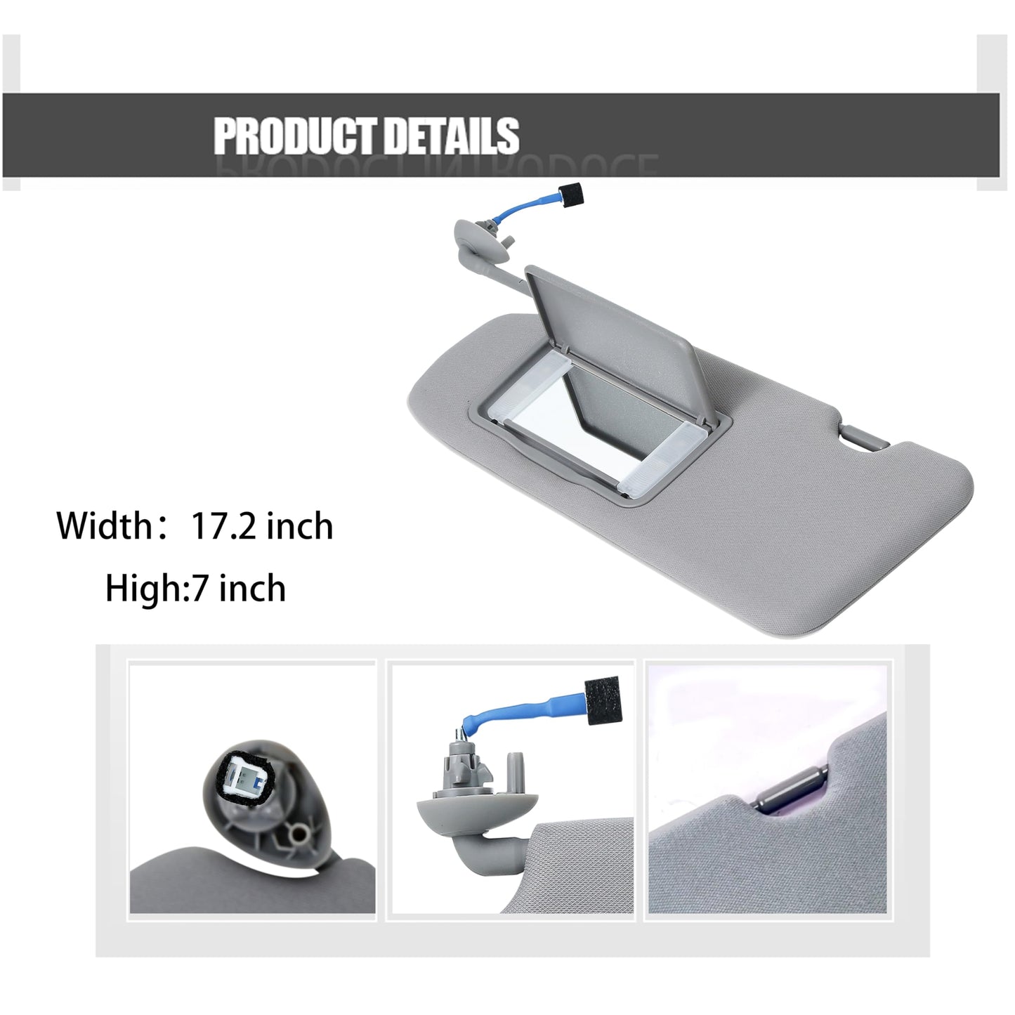 FITIPICI Driver Left Side Sun Visor Compatible with Honda CR-V 2017 2018 2019 2020 2021 2022 Sunshade Replace 83280TLAA12ZB (Gray, Driver Side)