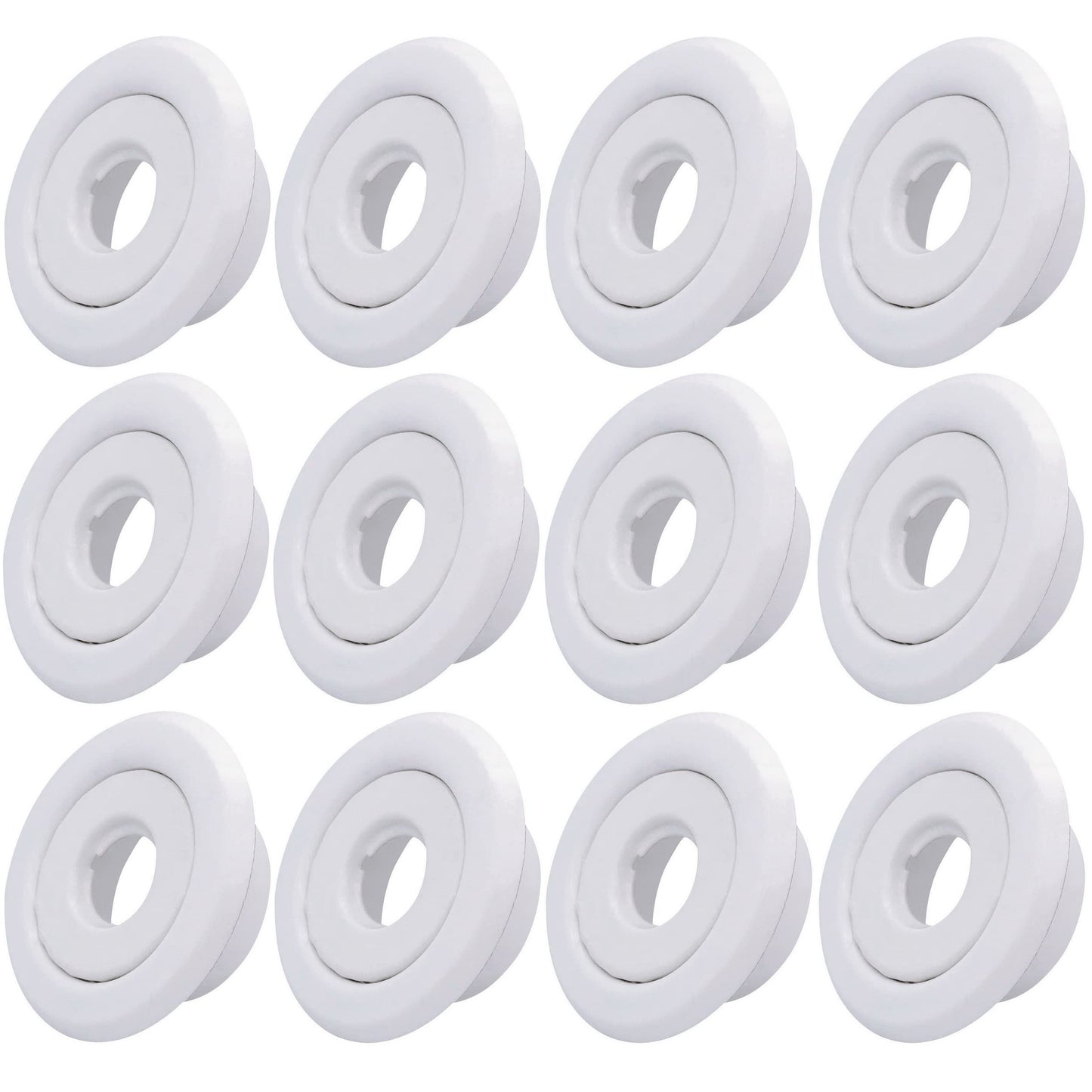 TunaMax (12 Pack) 1/2" IPS Fire Sprinkler Escutcheons 3/4" Adjustment Sprinkler Head Cover Plate Trim Ring White