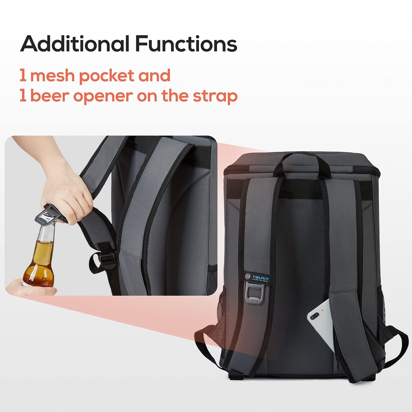 TOURIT Cooler Backpack 30 Cans Lightweight Insulated Backpack Cooler Leak-Proof