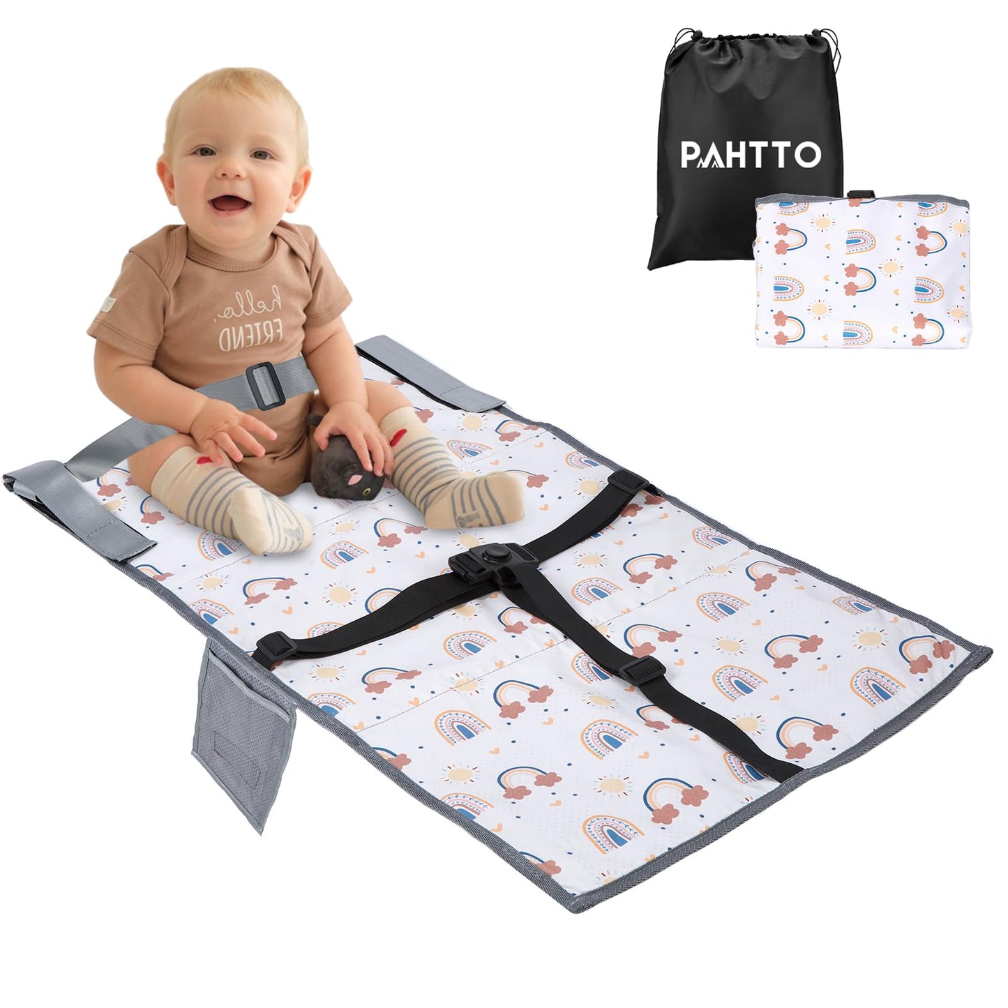 Newly Upgraded Seat Extender for Kids, Portable Airplane Bed for Toddler, Baby Hammock Travel Essentials, 79x44CM Foldable, Comfortable, Waterproof, Durable and Safe