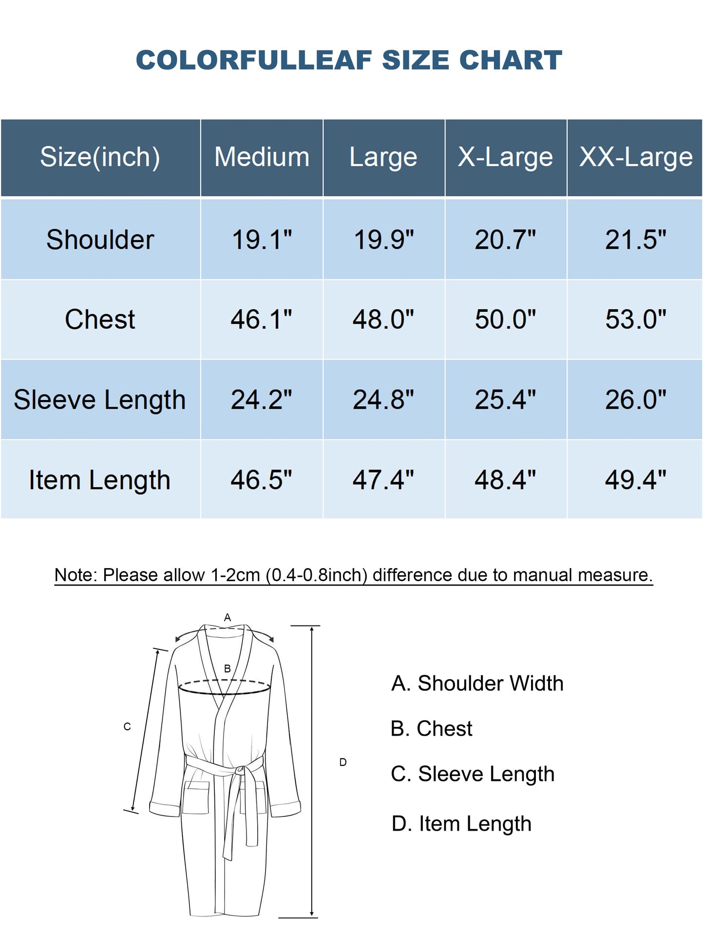 COLORFULLEAF Mens 100% Cotton Robes Lightweight Summer Long Bathrobe Sleepwear Soft Knit Spa Robe with Pockets, Iron Grey, XX-Large