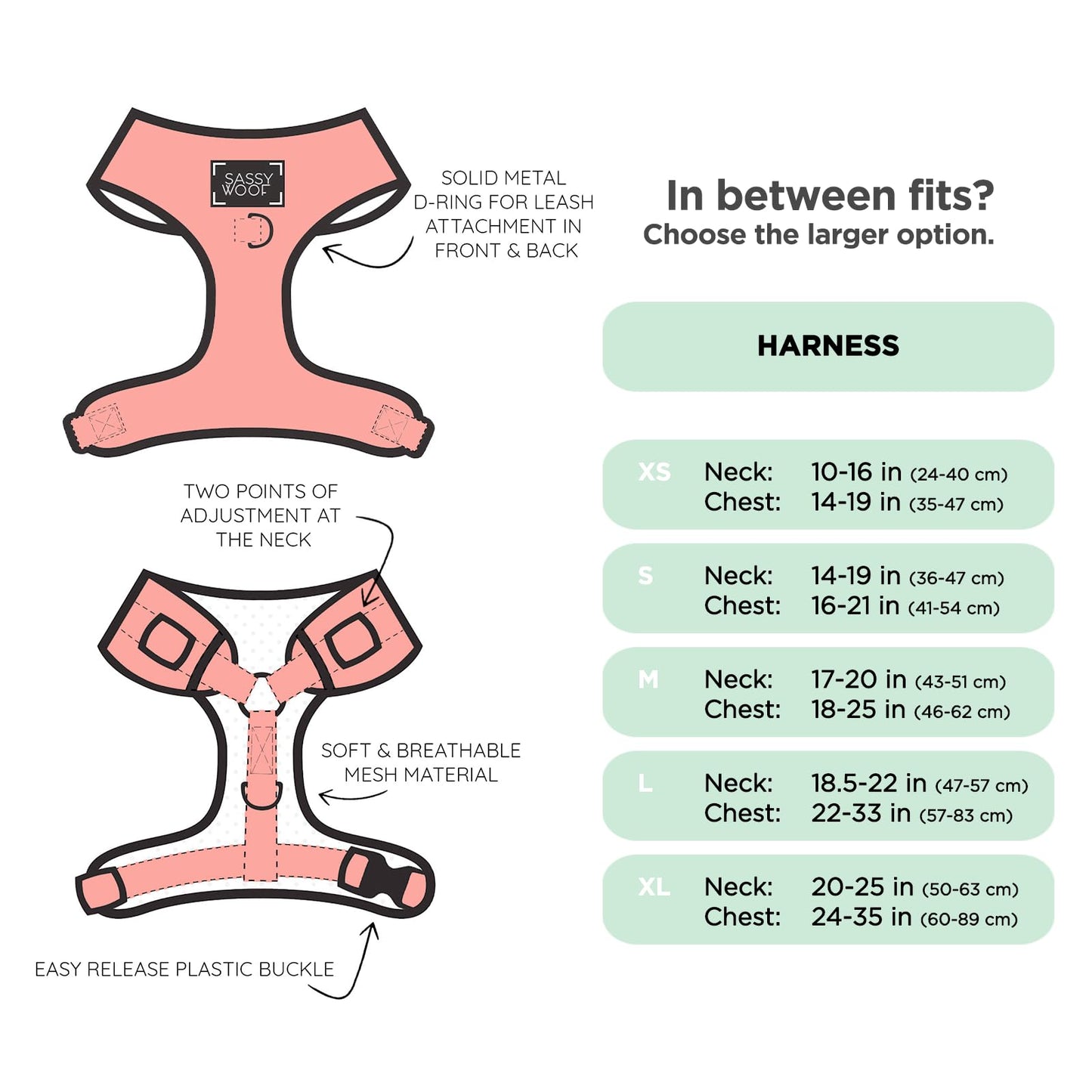 Sassy Woof Dog Adjustable Harness - Disney Stitch - L, Breathable Mesh, No Pull Design with Two D-Rings, Patented Design, Ideal for Large Dogs - Officially Licensed