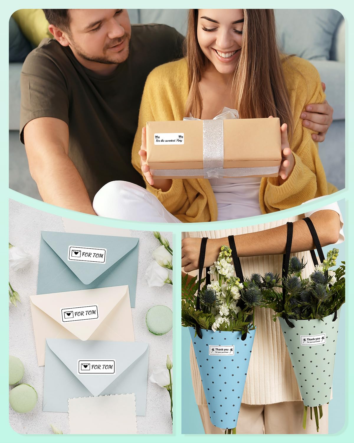 M200 Printer Label Paper - 1.96" x 0.78"for Thermal M110S M220 M200 M120 M110 Printer Labels - Self Adhesive Square Thermal Labels Compatible with Phomemo Label Maker - 320 Labels/Roll, 3 Rolls