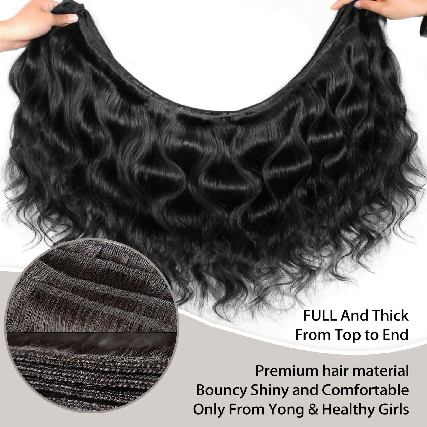 Body Wave Human Hair Bundles Body Wave Hair 3 Bundles 12A Grade Unprocessed Brazilian Virgin Hair Extensions for Women (Body Wave Bundles, 22 24 26 Inch)