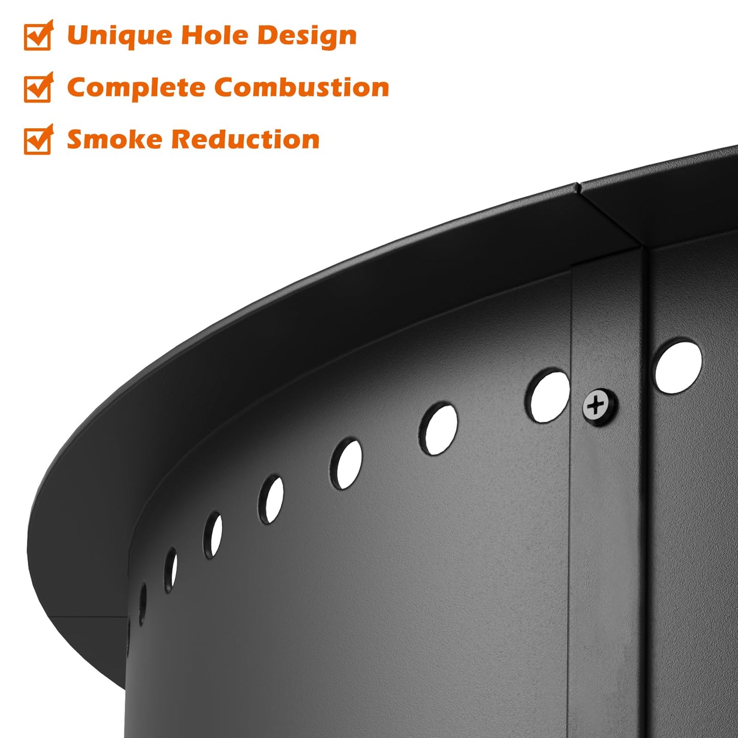 mapleway Smokeless Fire Pit Ring, 42inch Large Round Portable Metal Firepit Accessories for Outside Wood Burning Patio Camping Bonfire Campfire