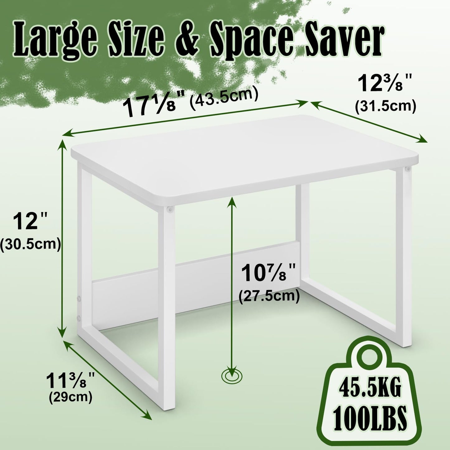 MARTY Printer Stand with Storage for Desk, White Desktop Printer Stand Shelf Organzier for Home/Office Heavy Duty Printer Riser Under Desk Small Table for Printer Copier Scanner