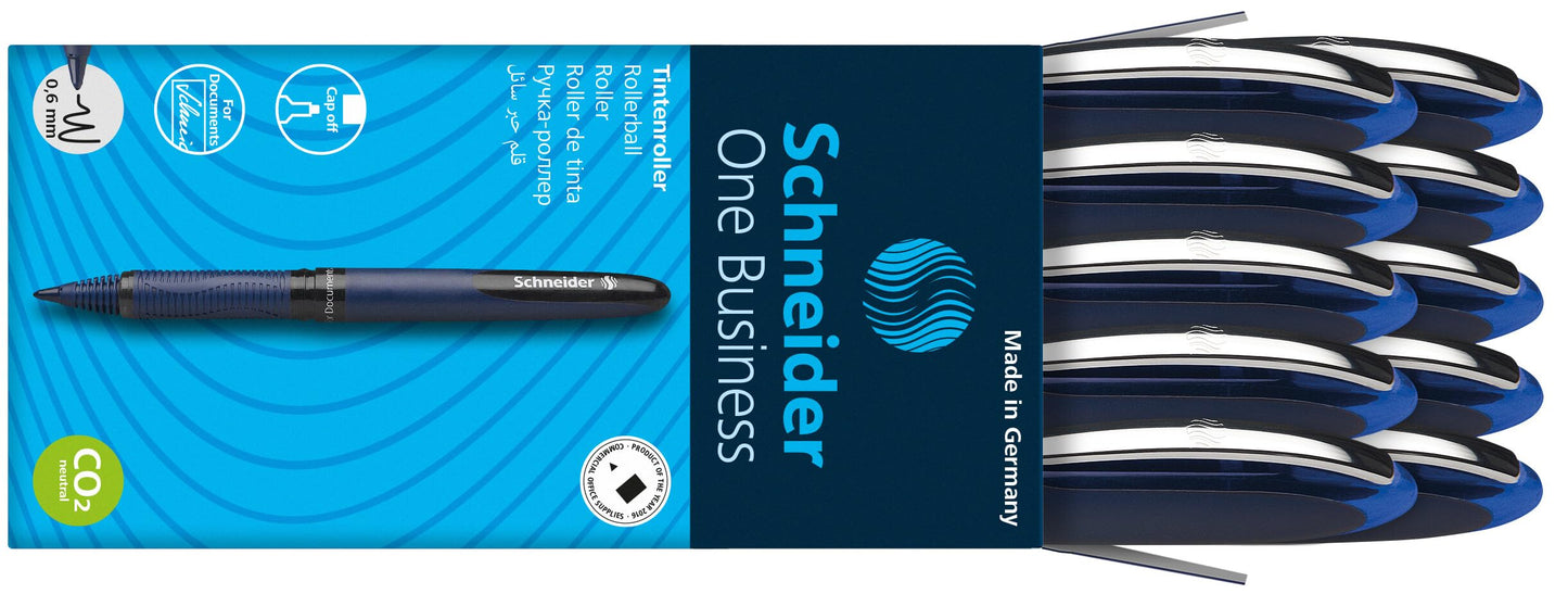 Schneider Pen, One Business, 0.6 mm, Pack of 10, Blue (183003)