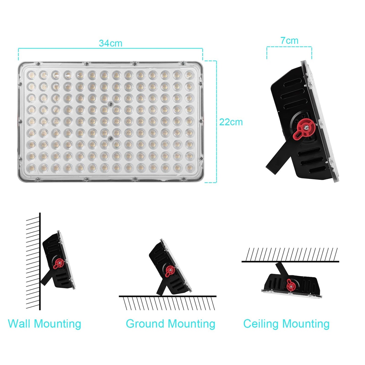 400W LED Flood Light,Super Bright 40000LM FloodLight Outdoor,IP66 Waterproof 6500K Daylight White Outdoor Lights,for Yard,Garden,Playground,Lawn,Garages,Stadium(No Plug)