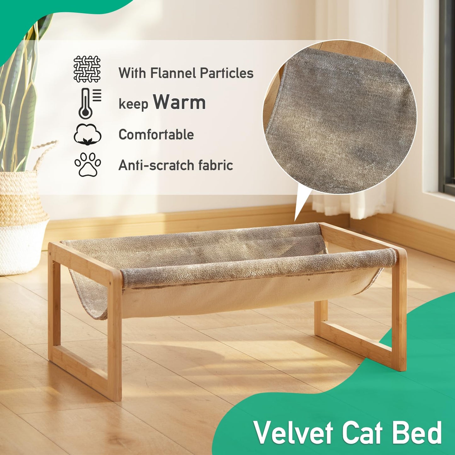 Kiplant Elevated Cat Bed, Large Hammock for Outdoor, 25 X 16.5 Inch Pet Furniture for Kitty, Puppy, Rabbit, Bunny and Small Animals