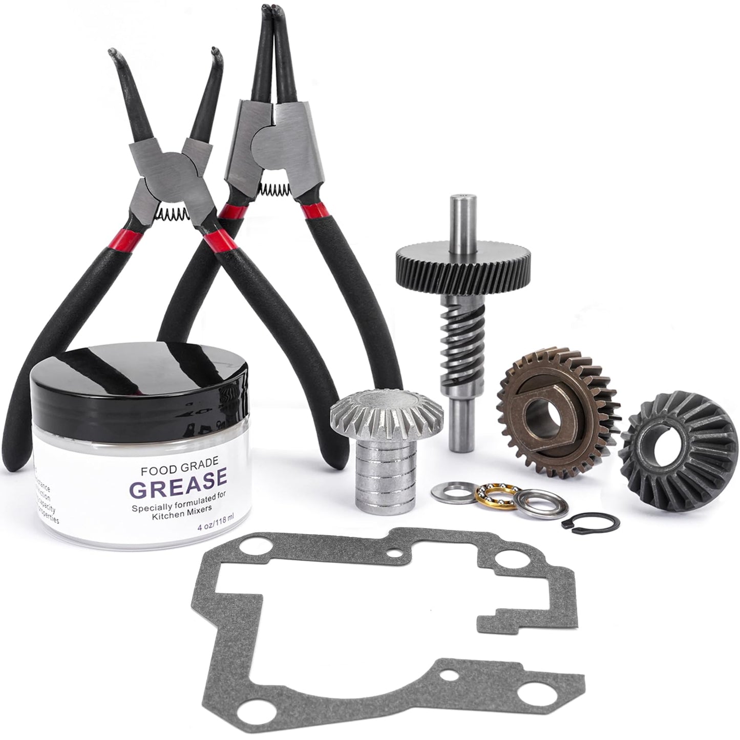 Mixer Worm Gear Kit Compatible with Kitchenaid Whirlpool 5qt 6qt Mixer Gear Parts Replacement,9706529 9709511 9703337 9709231 Worm Follower Gear Kit
