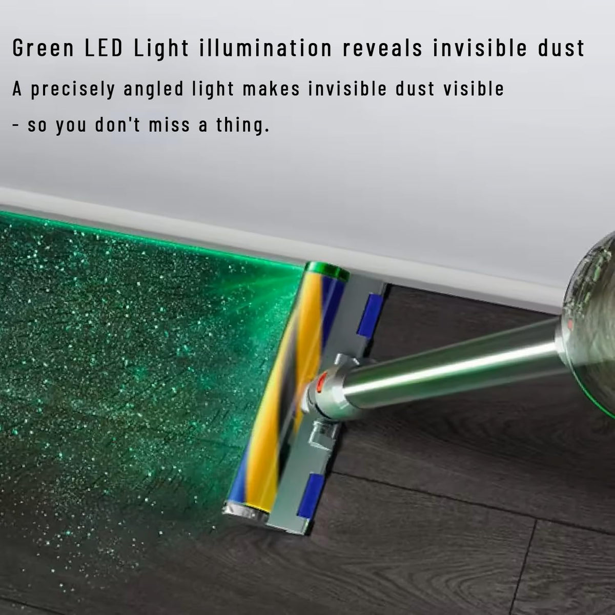 Updated Dust Detect Vacuum Attachment for Dyson G5 V15 V11 V10 V8 V7 Cleaner, Hardwood Floor Head Soft Roller Brush Replacement Accessories Part with Optical Green Light–Enhanced Power,Speed,Lifespan