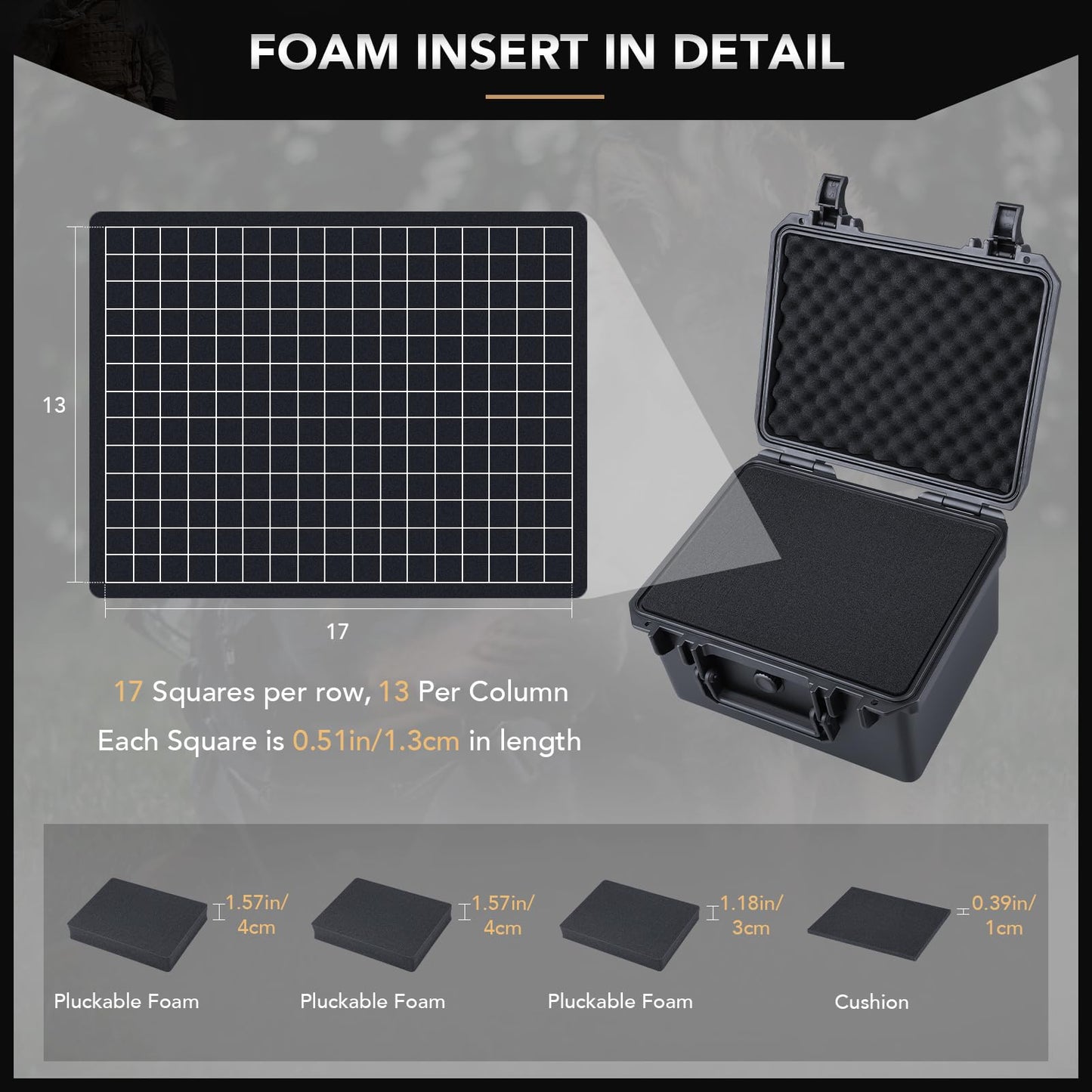 Lykus HC-2520 Waterproof Hard Case with Foam, Interior Size 9.8x7.5x6.1 inch, Suitable for Pistol,Microphone,Recorder,and More
