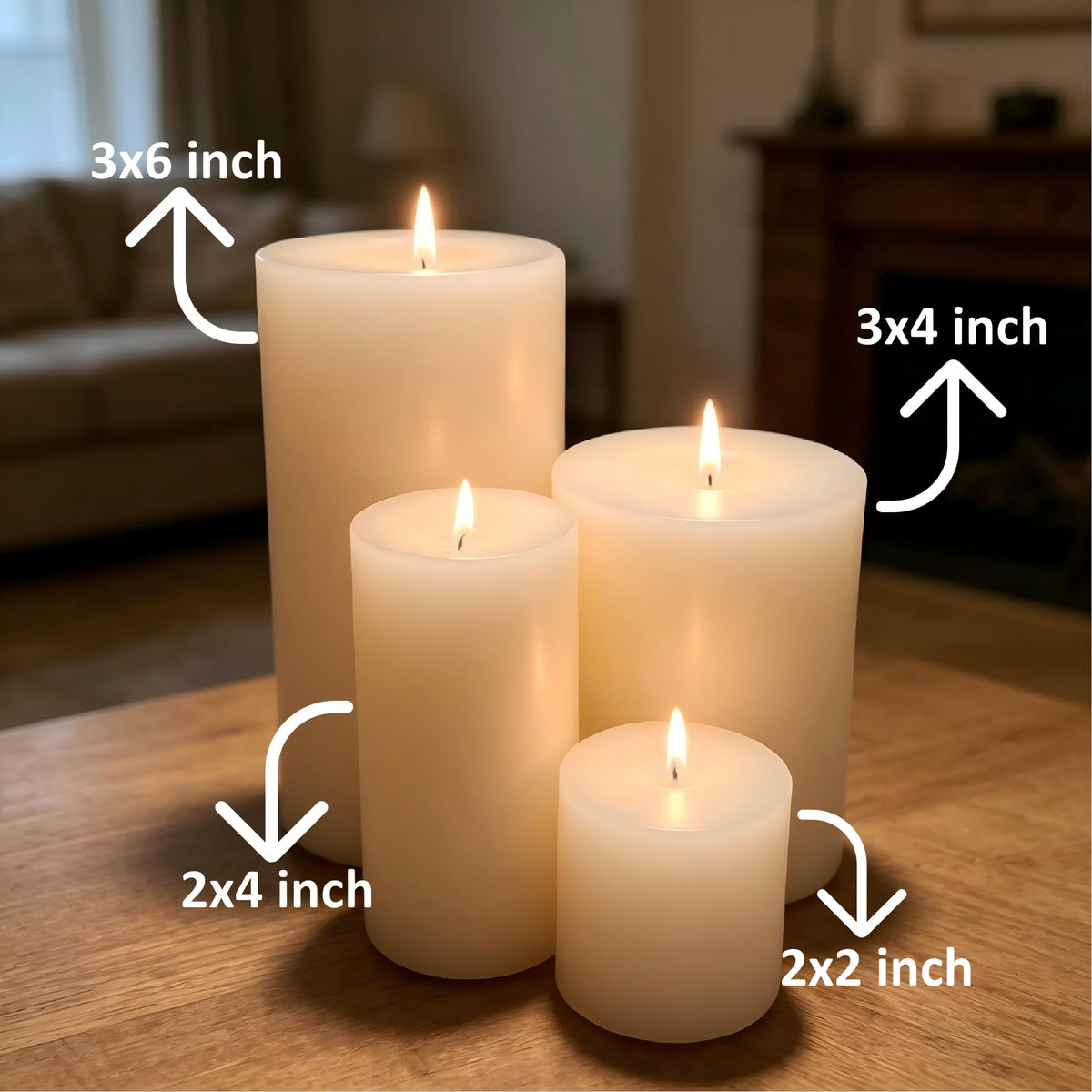 Aurestan 12 Pack Unscented Pillar Candles, 2x4 Inch Classic Ivory White, 30-Hour Burning Smokeless Candles for Wedding Decorations, Centerpieces, Emergency Kit, Dinner, Home Gatherings & SPA