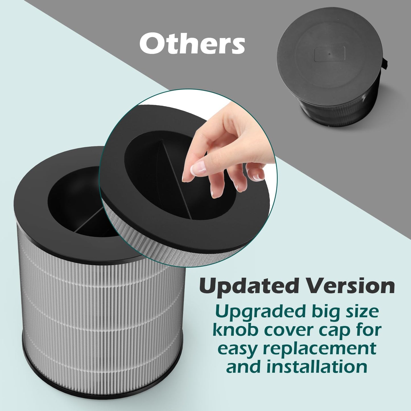 SAKEGDY 2-Pack JF100 Replacement Filter, Compatible with Jafanda JF100 Air Purifier, 3-in-1 Filtration with Pre-filter, H13 True HEPA and Activated Carbon, Part# JF100-RF.