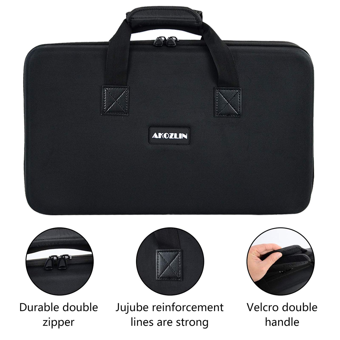 AKOZLIN DJ Controller Bag Fits for Pioneer DDJ-FLX4/ DDJ-400/ DDJ-SB2/ DDJ-SB3 / DDJ-RB Padded Hard Case DJ Controller Carrying Case