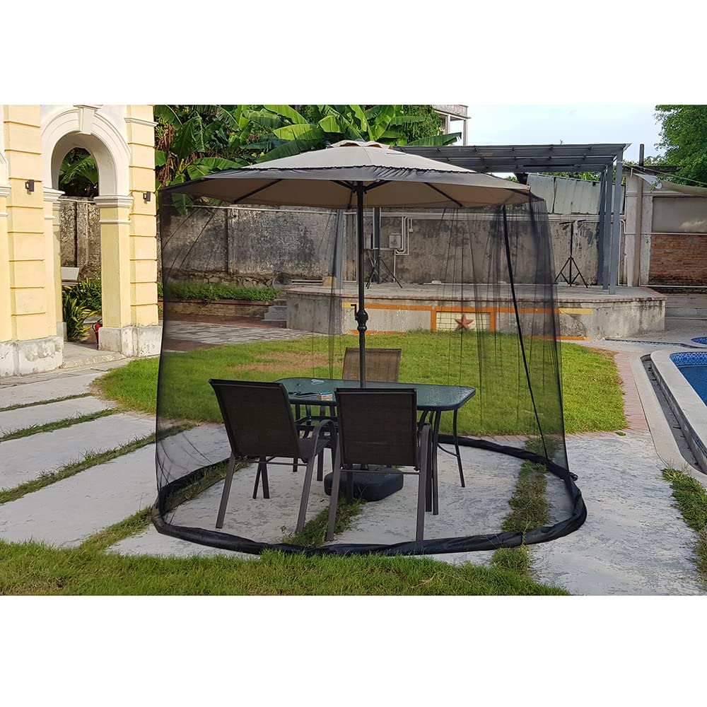 Tiimmgaal 10FT Mosquito Net for Patio Umbrella Outdoors Screen Polyester Hanging Tent （Mosquito Net Only） (10FT)