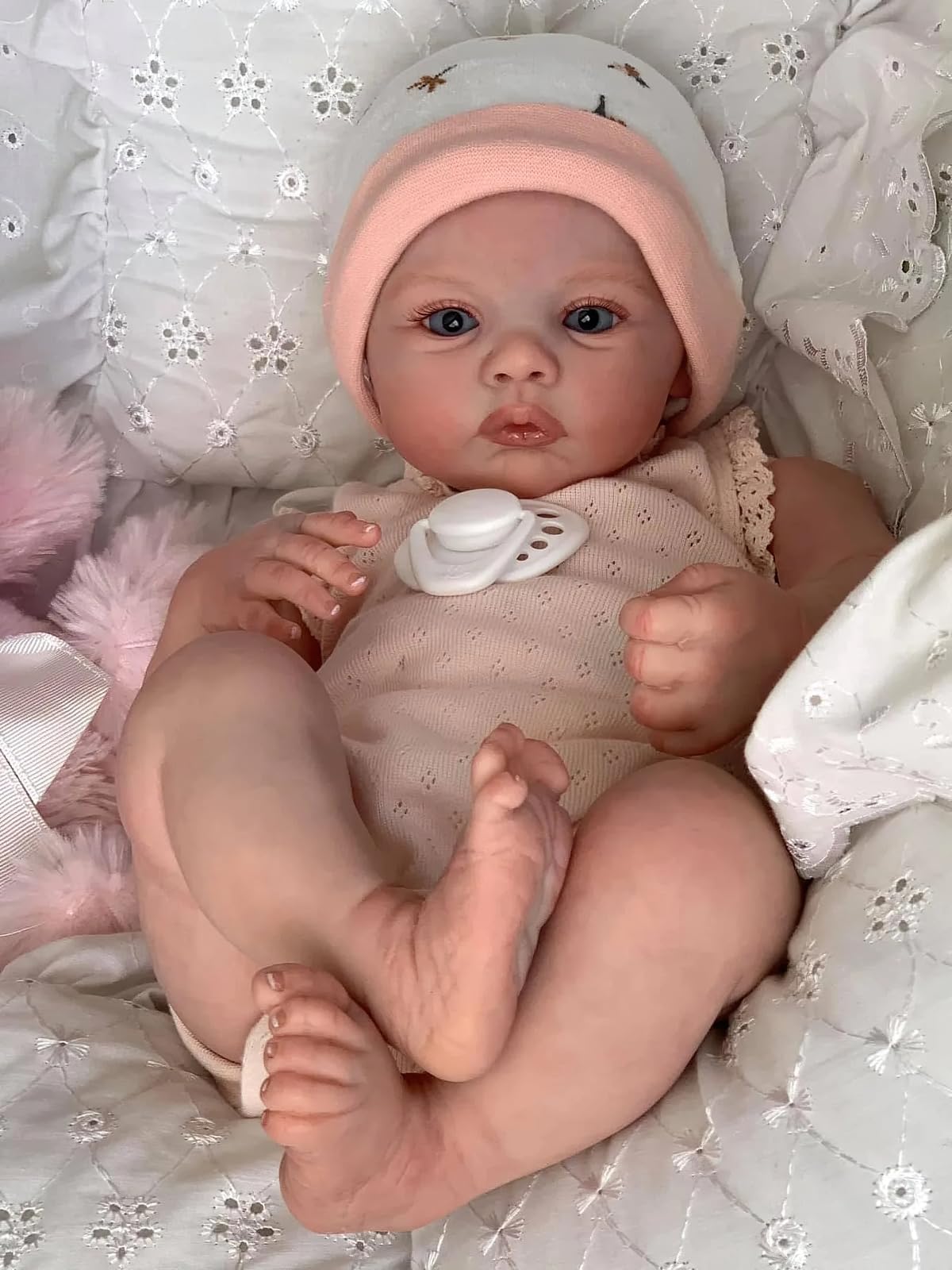 TERABITHIA 18Inches Rooted Hair Lifelike Reborn Baby Dolls with Cloth Body Realistic Newborn Preemie Dolls Collectible Art Doll Birthday Gift Set for Kids