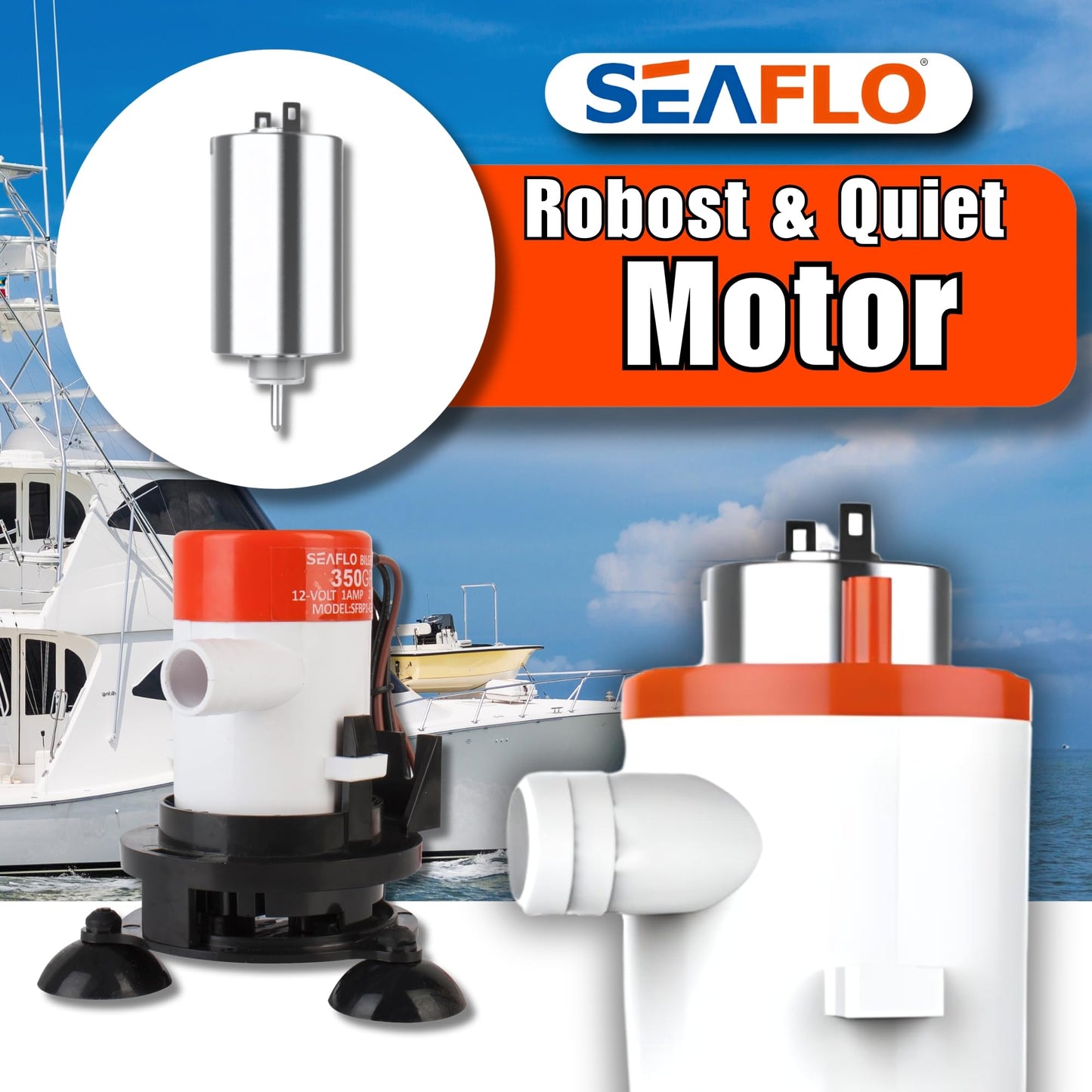 Seaflo-Portable 12v Livewell Aeration Pump System Kit for Boats