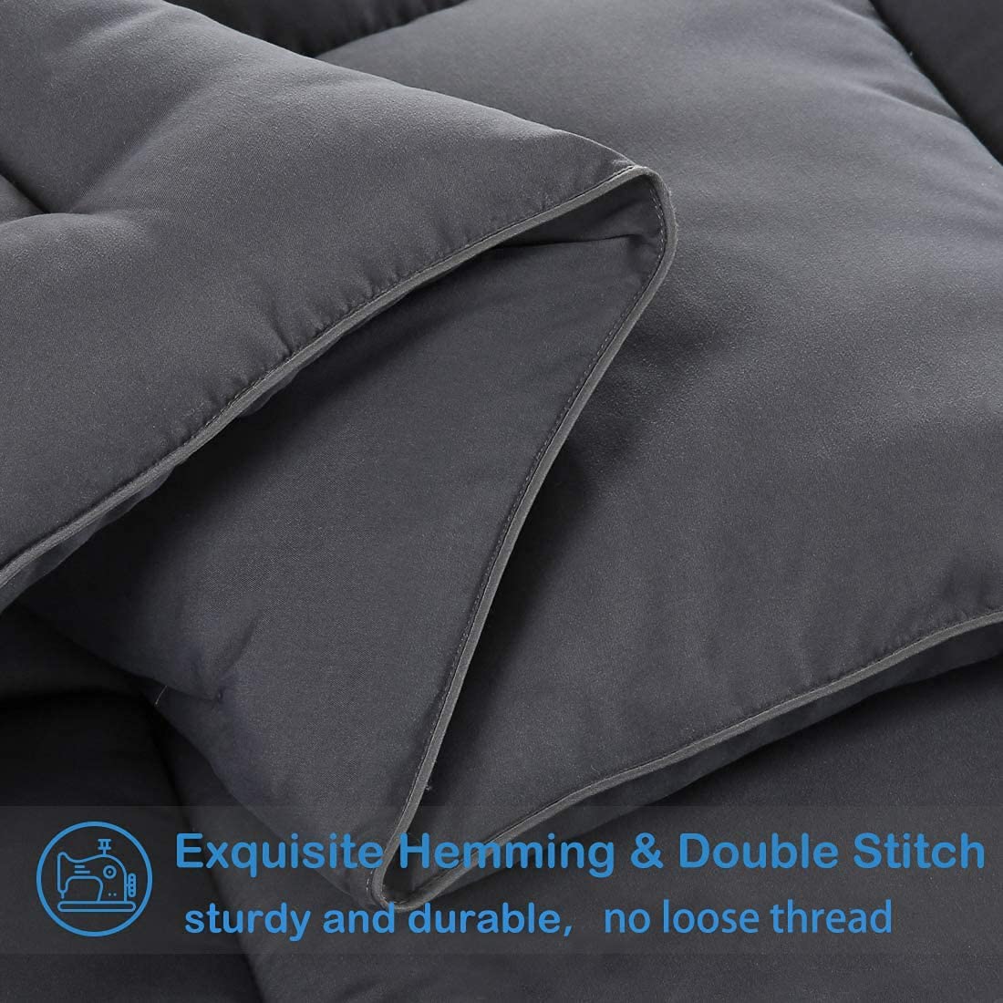 All Season King Size Comforter Grey,Cooling Duvet for Night Sweats,Down Alternative Comforter, Duvet Insert with 8 Corner Tabs,Winter Warm Thick Hotel Collection Reversible Fluffy Hypoallergenic