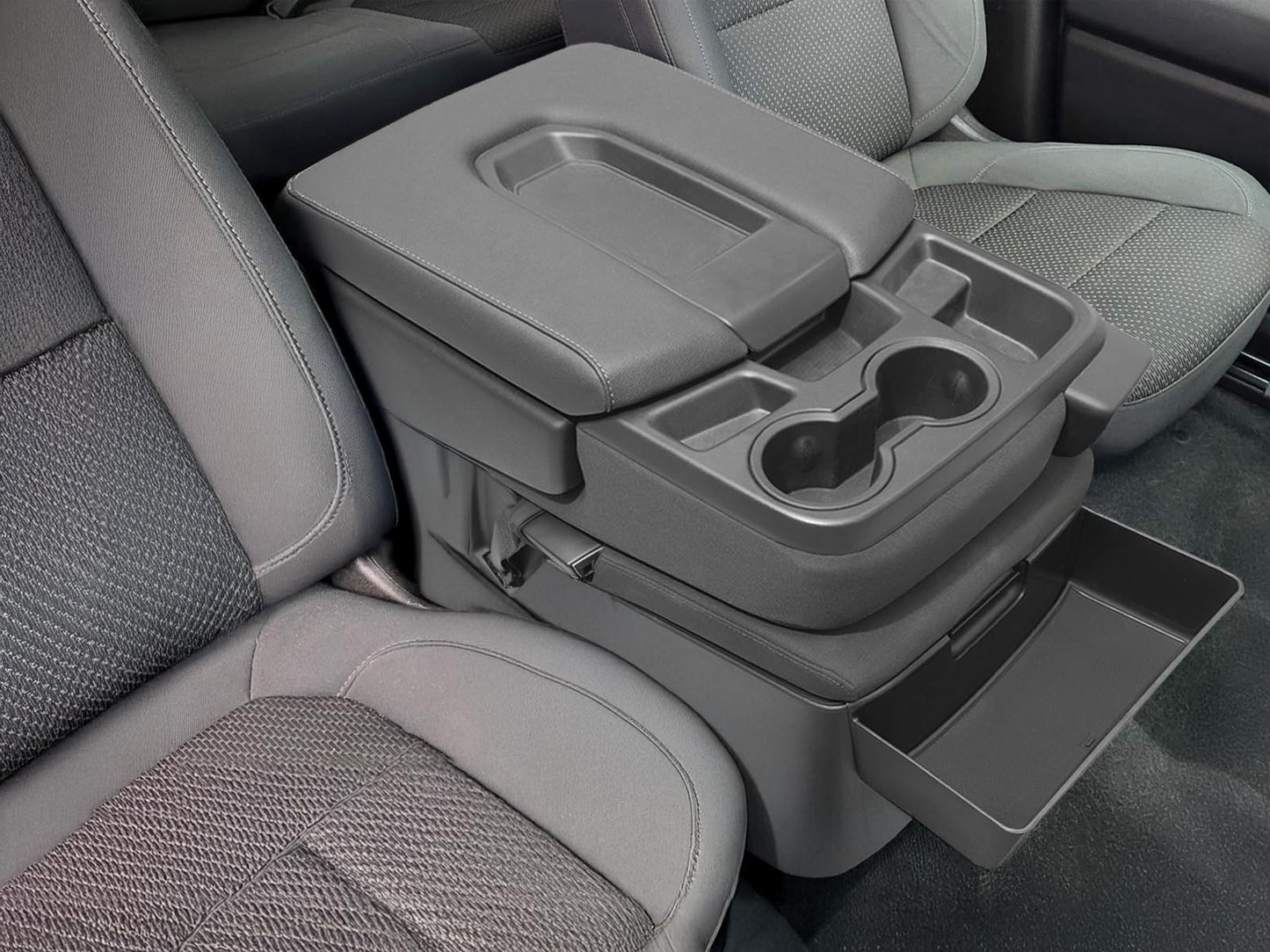 JKCOVER Center Console Hanging Organizer Box Compatible with 2019-2025 Chevy Silverado/GMC Sierra 1500 and 2020-2025 Chevrolet Silverado/Sierra 2500HD 3500HD Accessories(Split-Bench Folding Seat Only)