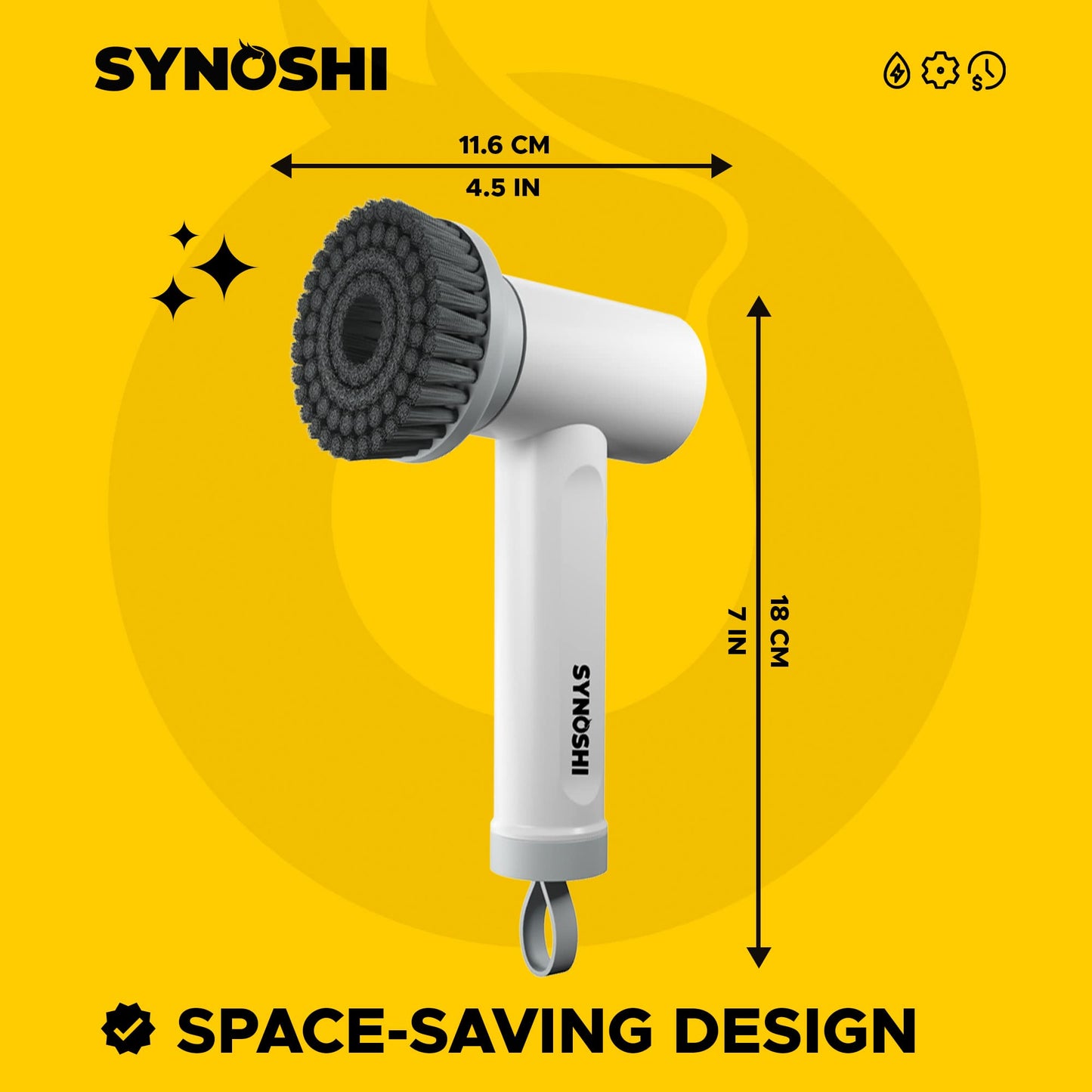 SYNOSHI Electric Spin Scrubber, Power Cleaning Brush with 3 Heads, Cordless Waterproof Shower Scrubber with Dual Speed, Perfect for Cleaning Bathroom, Tile, Cars, Floor. Electric Scrub Brush for tub