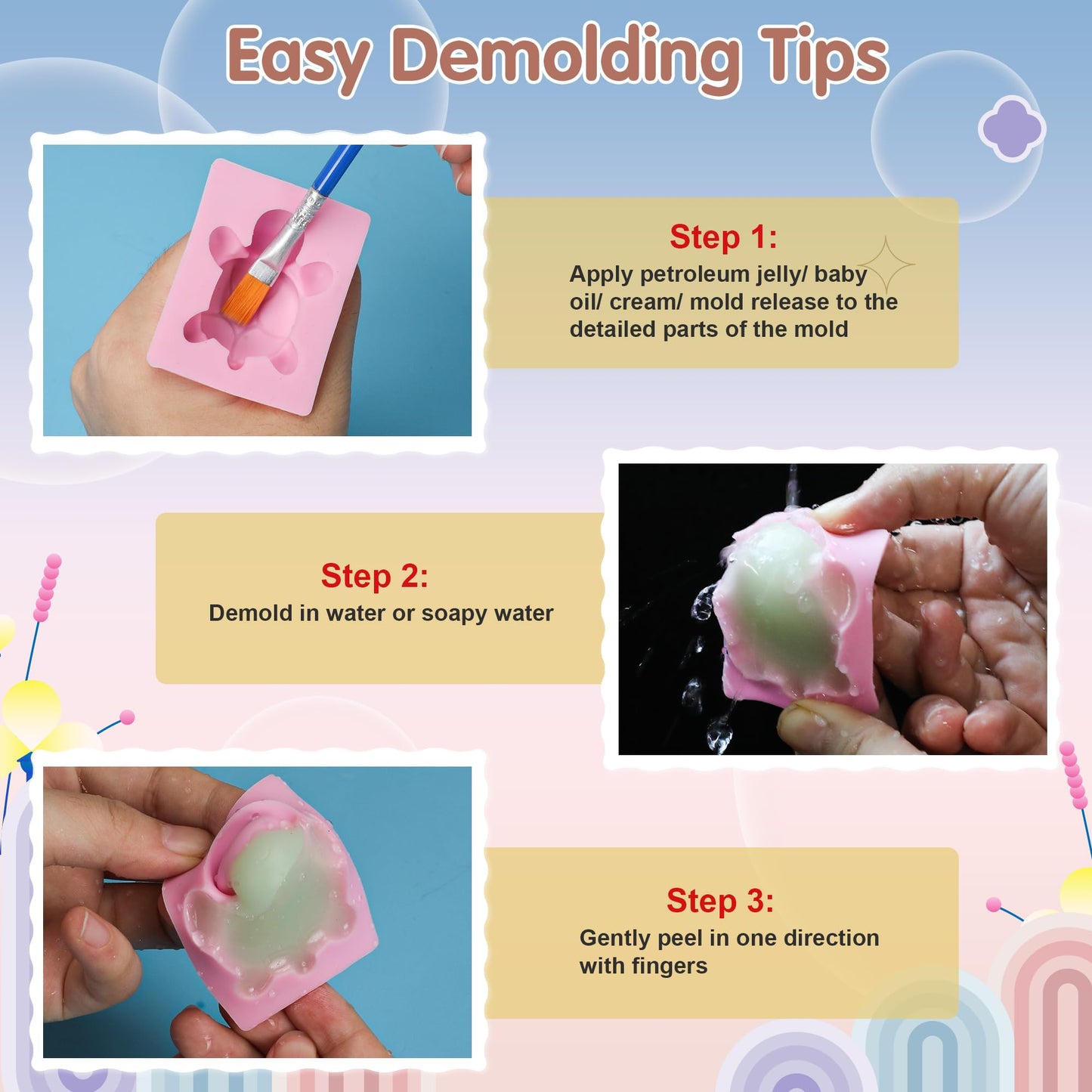Starry Taba Squishy Kit Set 500g Taba Squishy Making DIY Kit with 1:1 AB Liquid Silicone Faster Fully Cures Bubble Free with 6 Molds, Flocking Powder for Stress Relief Gift