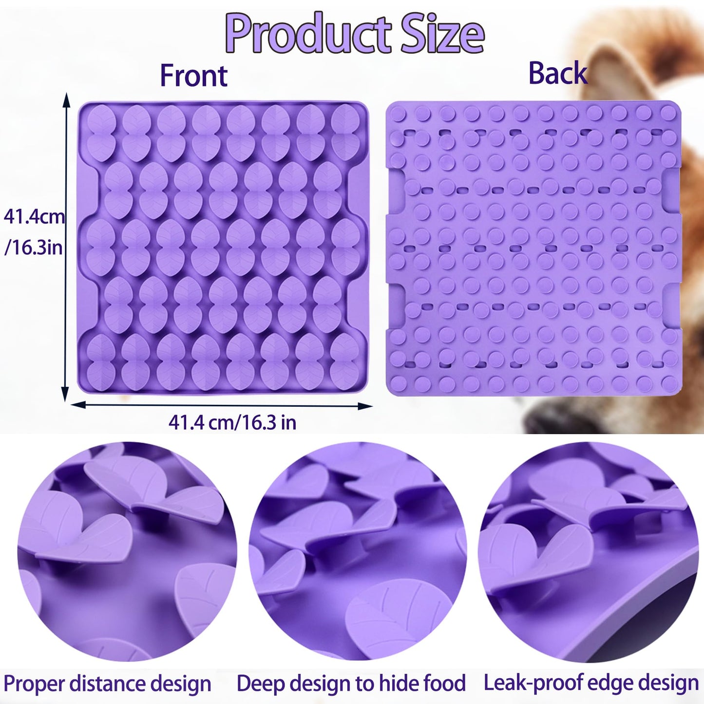 Femont Snuffle Mat for Large Dogs,Silicone Slow Feeder Lick Mat for Slow Eating,Training Smell,Encourages Natural Foraging Skill,Relieving Stress,Interactive Feed Game Toy