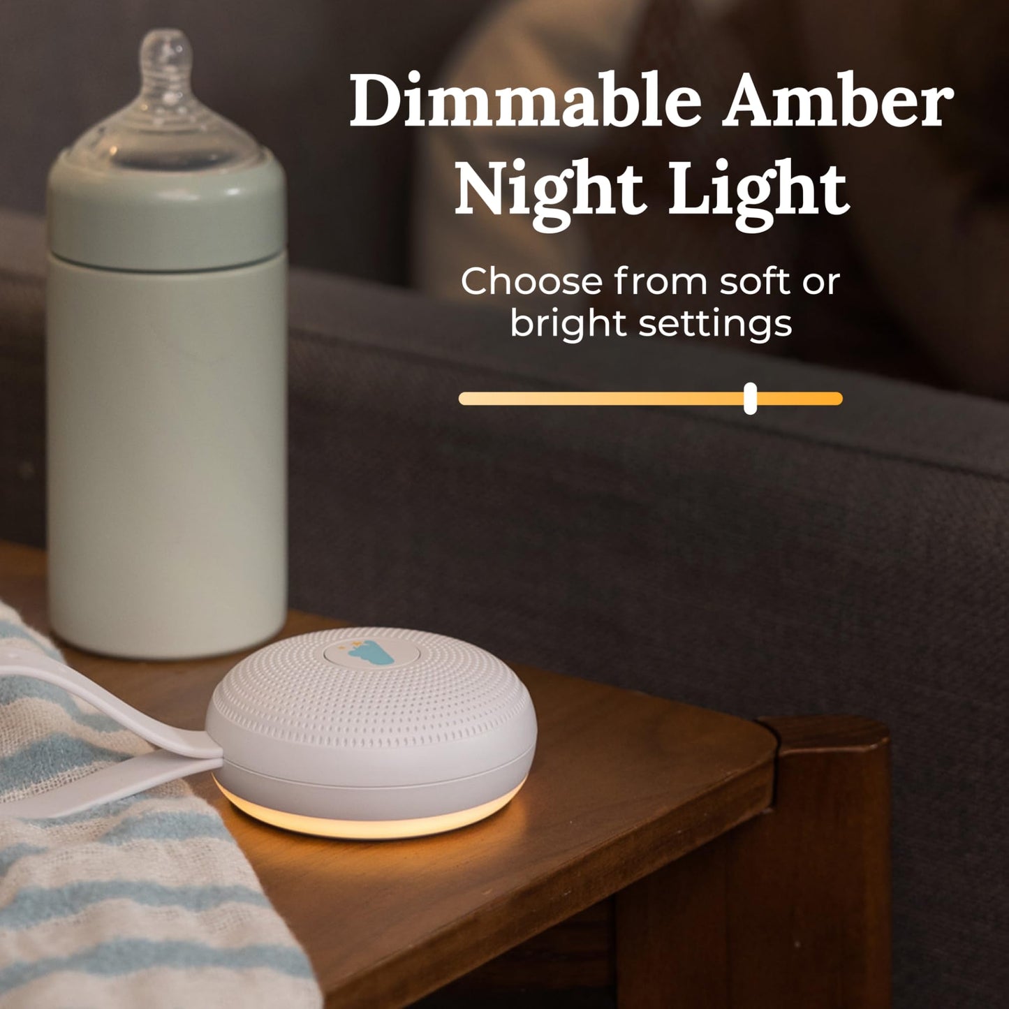 Yogasleep Hushh+ Portable White Noise Machine for Baby, 20 Soothing Natural Sounds, Wireless Charging & Speaker, Compact Size, Noise Canceling for Better Sleep, Privacy & Nursery Must Have