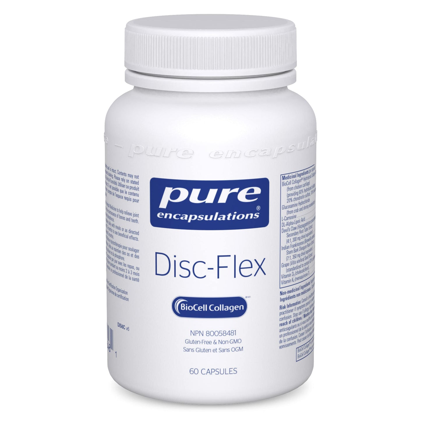 Pure Encapsulations - Disc-Flex - supports Bone Strength - 60 Vegetable Capsules
