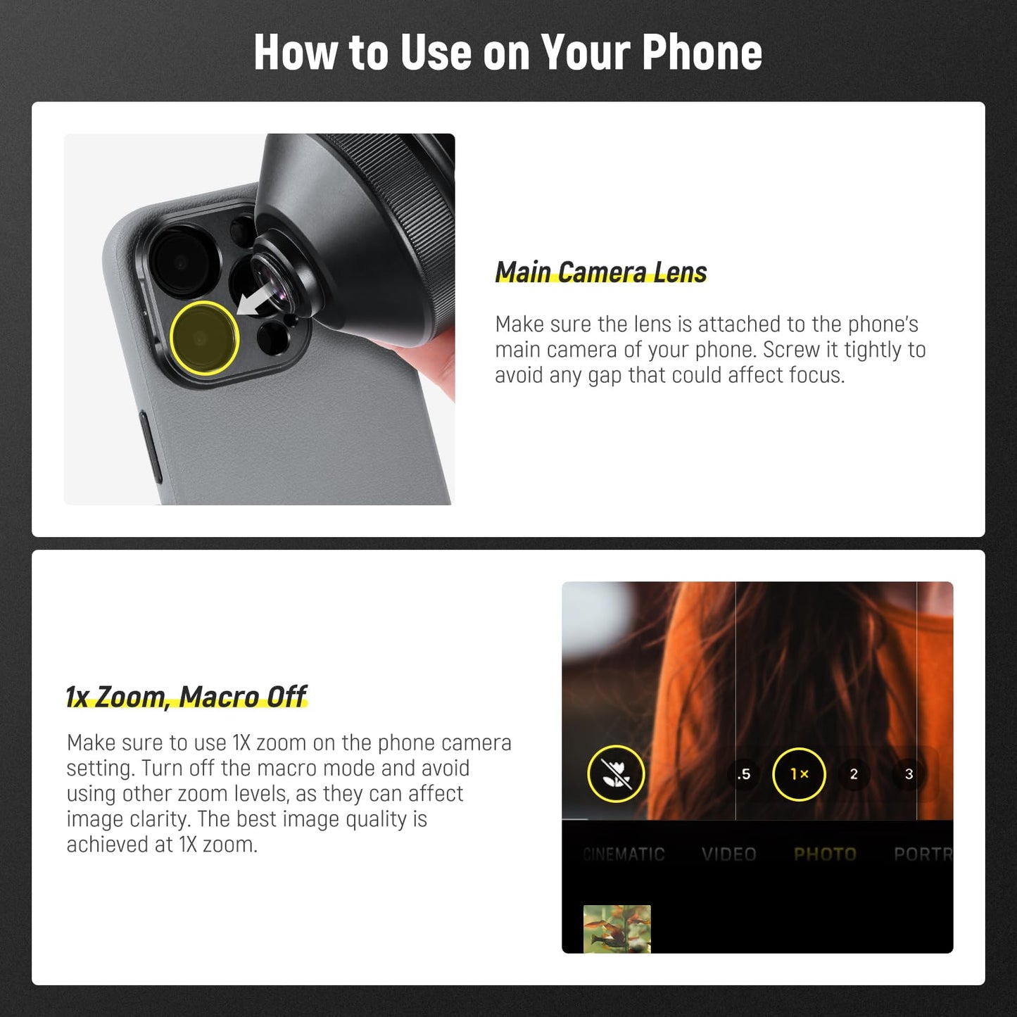 NEEWER HD 85mm Telephoto Phone Lens Only for 17mm Thread Backplate, 2.5X Magnification Compatible with SmallRig Phone Cage NEEWER Case for iPhone Samsung with 17mm Lens Adapter & Lens Hood, LS-59