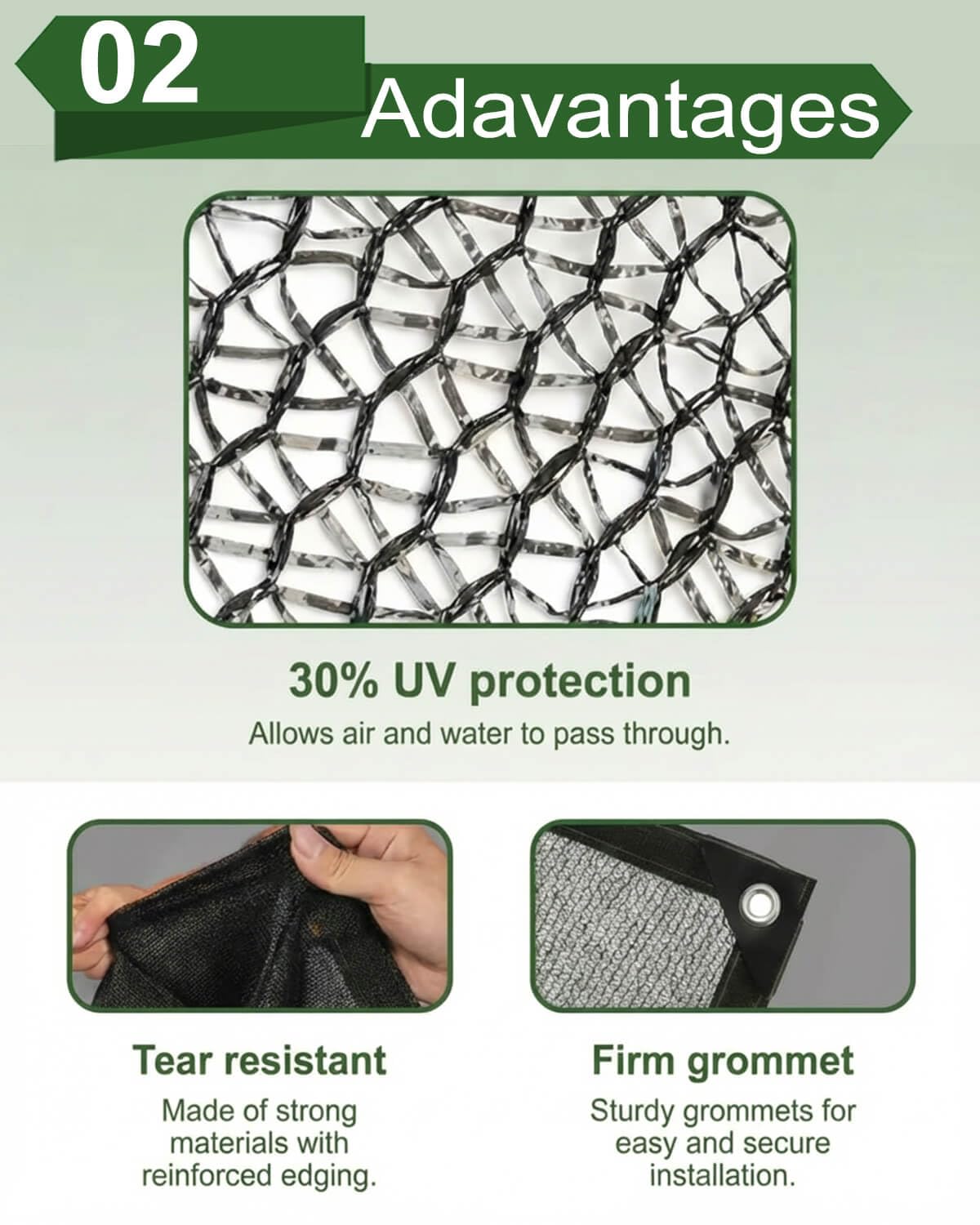 30% Sunblock Shade Cloth Net Black Resistant - Garden Shade Mesh for Plant Cover, Greenhouse, Chicken Coop, Kennels, Tomatoes Plants (30%-12×20FT)