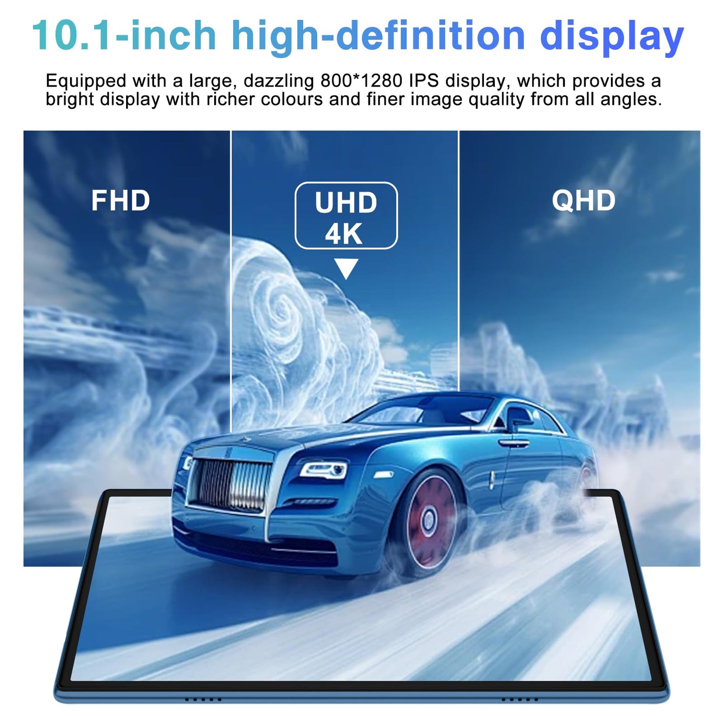 Android 14 Tablet 10.1 inch 22GB RAM 128GB ROM 1TB Expand, 8000mAh Tablets with Keyboard Mouse, Octa-Core, HD Touchscreen, 5G Wi-Fi, BT 5.0, GPS, Widevine L1, Split Screen, Face Unlock - Blue