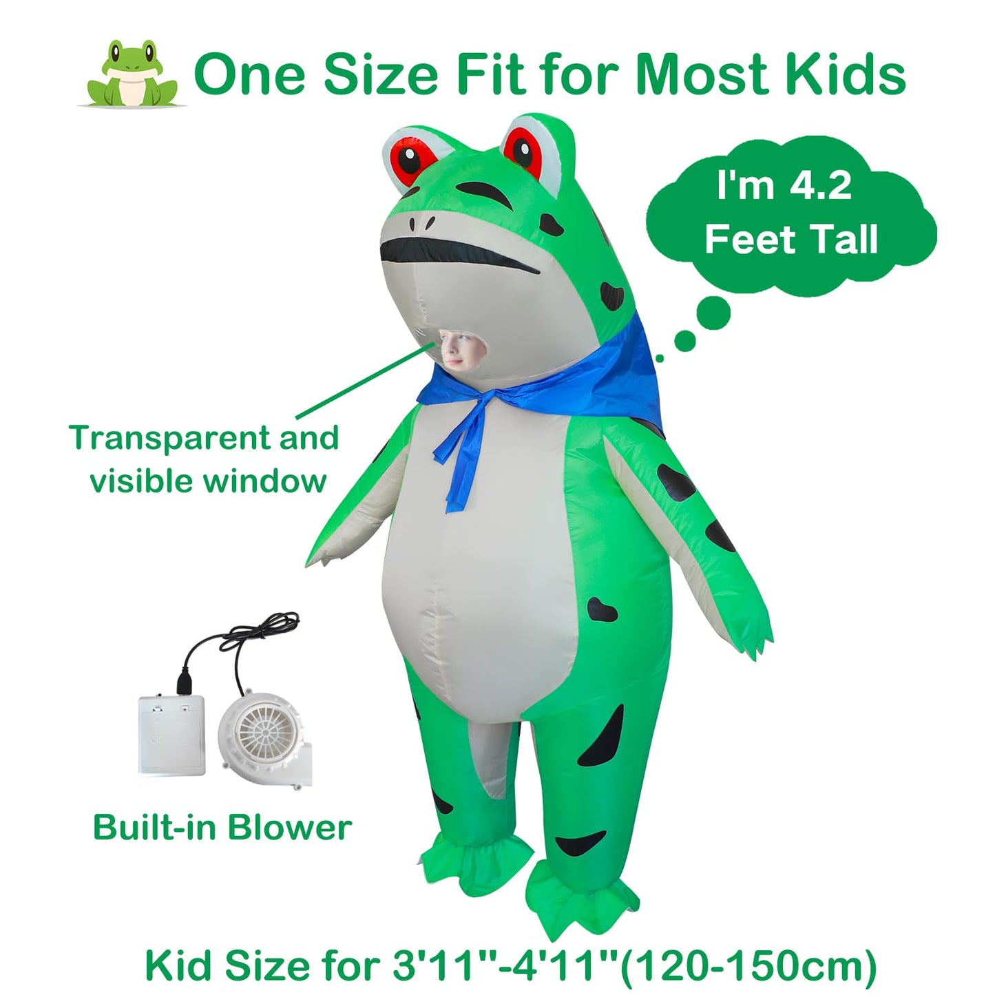 Stegosaurus Inflatable Frog Costume for Kids Halloween Cute Animal Costumes Funny Blow Up Costumes for Boys Girls