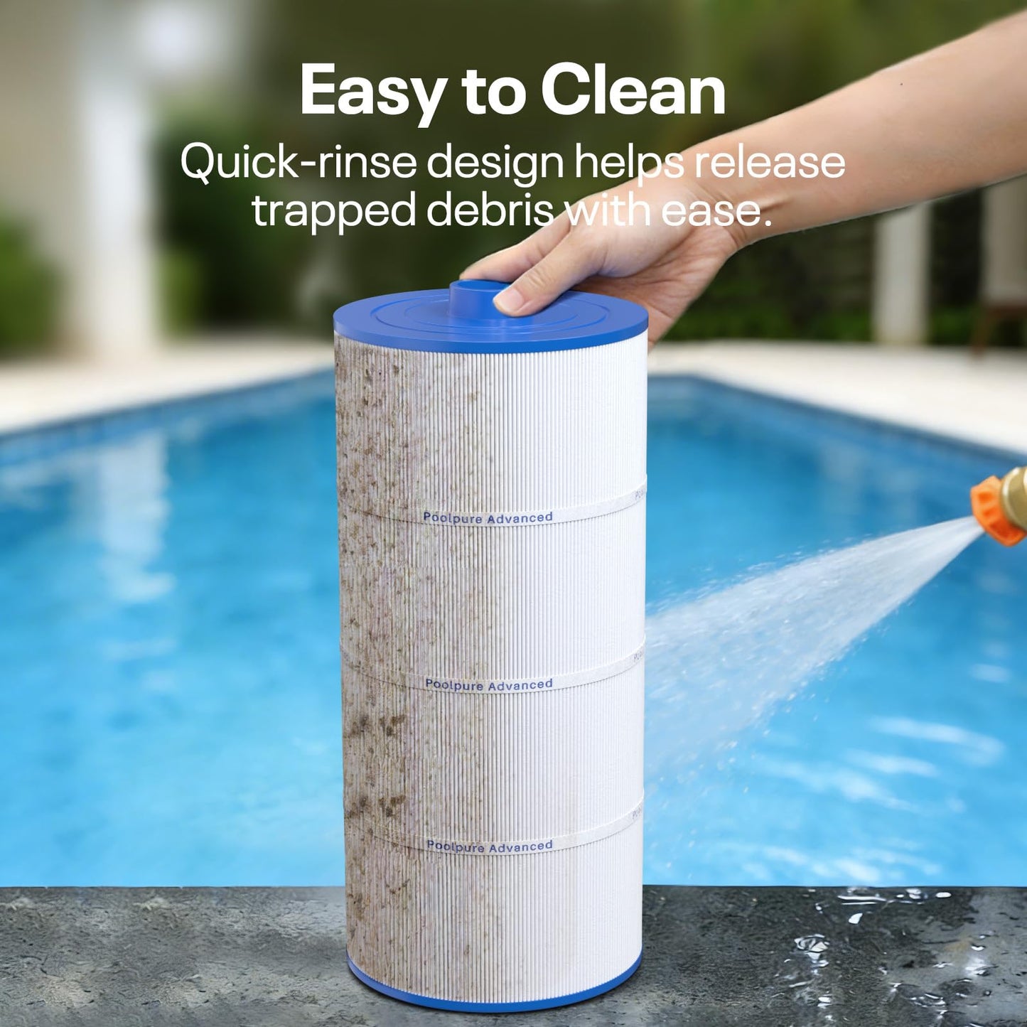 POOLPURE Spa Filter Replaces Sundance 6540-488, PSD125-2000, Unicel C-8326, Filbur FC-2780, Aladdin 22507, Baleen AK-70013, Magnum SU125, 125 sq.ft Filter Cartridge