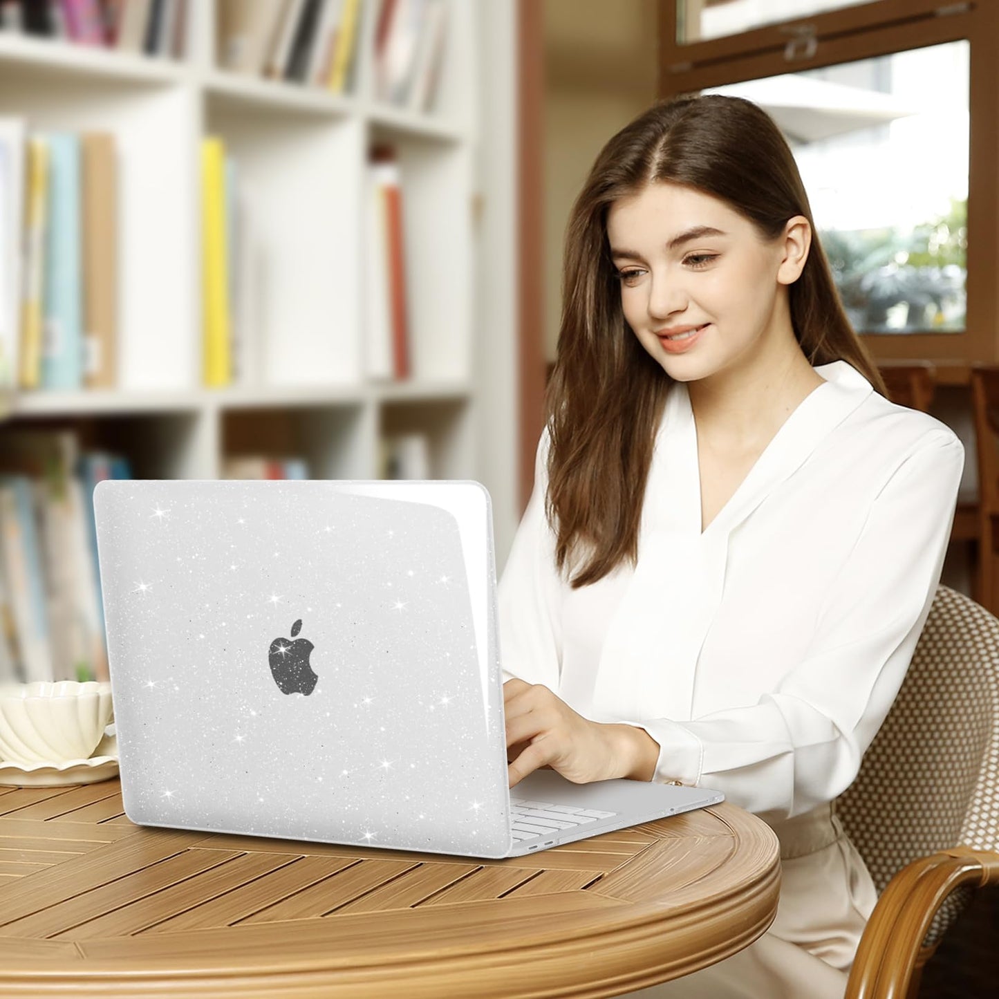 MOSISO Sparkly Glitter Case Compatible with MacBook Neo Case 13 inch 2026 Release Model A3404 with A18 Pro Chip, Crack-Resistant Protective Hard Shell Case&Keyboard Cover&ScreenFilm&Pouch, Transparent
