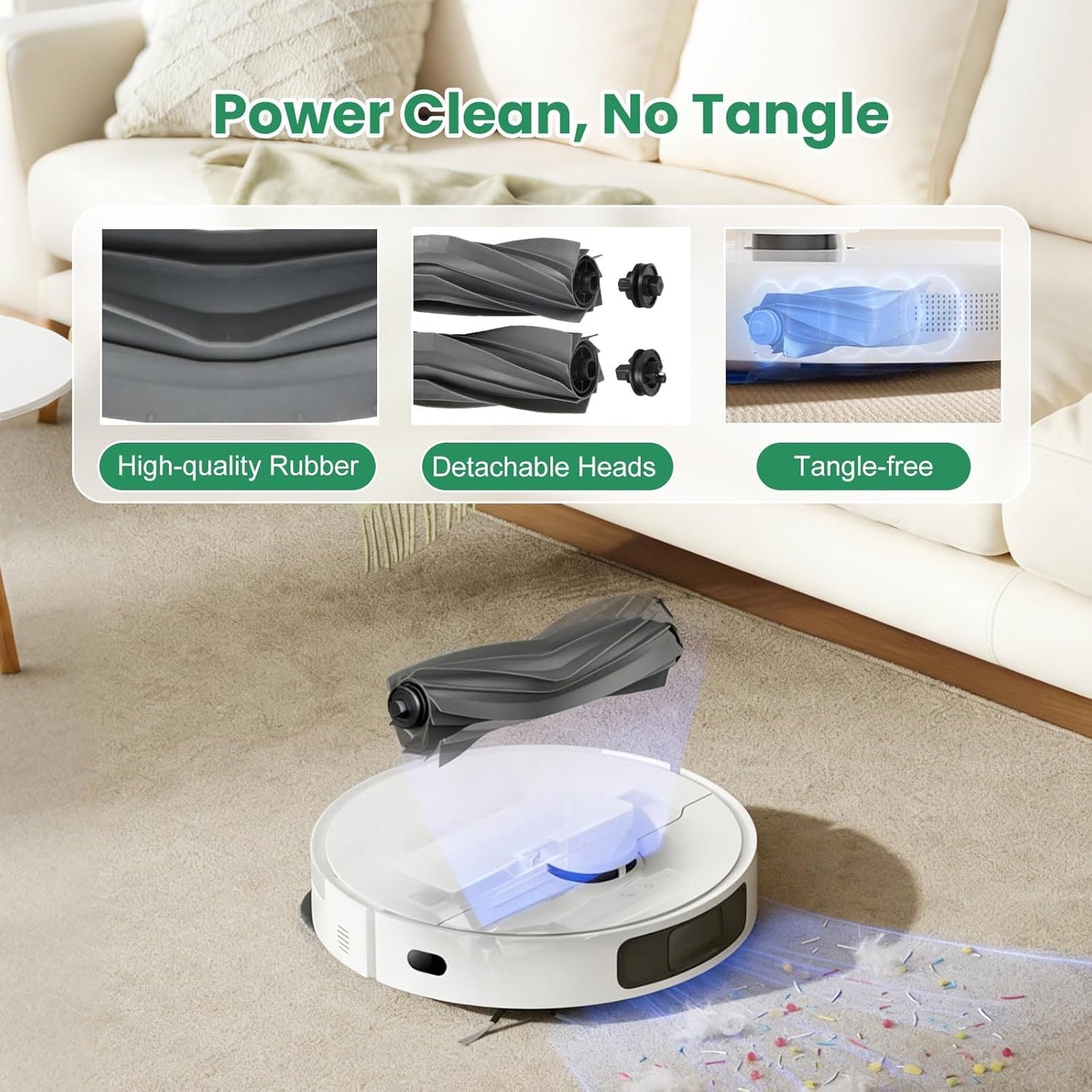 28Pcs Accessories Kit for Dreame L40 Ultra/ X40 Ultra/ X40 Master/Mova P10/ P50 Pro Ultra Robot Vacuum&Mop, 2Rubber Brush, 6Dust Bags, 4Filters, 8Mop Pads, 6Side Brushes, 1Clean Brush, 1Screwdriver