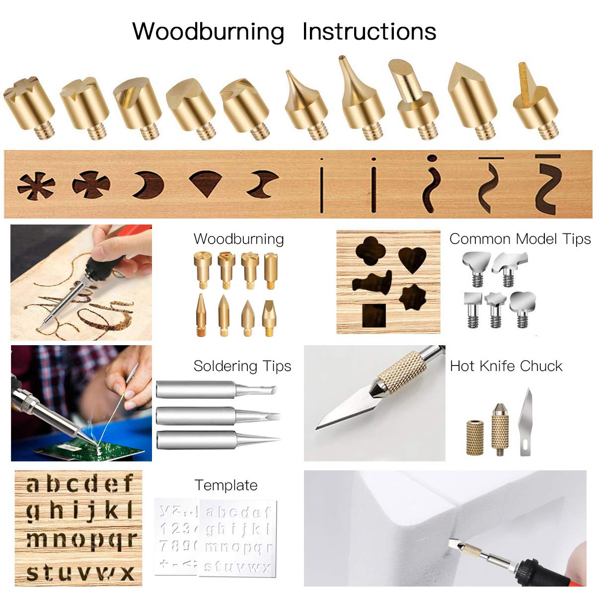 Preciva 31Pcs Wood Burning Kit, Professional Wood Burning Tool, 200°C~450°C Adjustable Temperature Woodburning Pyrography Pen DIY Creative Tools for Embossing/Carving/Soldering