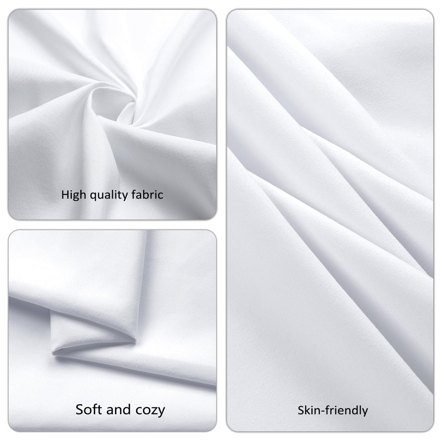 Pepmily 8 Pack White Rectangle Tablecloths, 60x126 Inch, Wrinkle Resistant, Polyester, For 8ft Rectangular Tables, 10-12 People, Wedding, Birthday, Anniversary