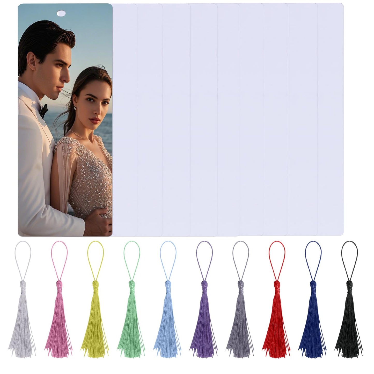 Sublimation Bookmarks Blank Aluminum 20 PCS 2x7 Inch Metal 1MM Thick Larger Bookmark for Double-Side Heat Transfer