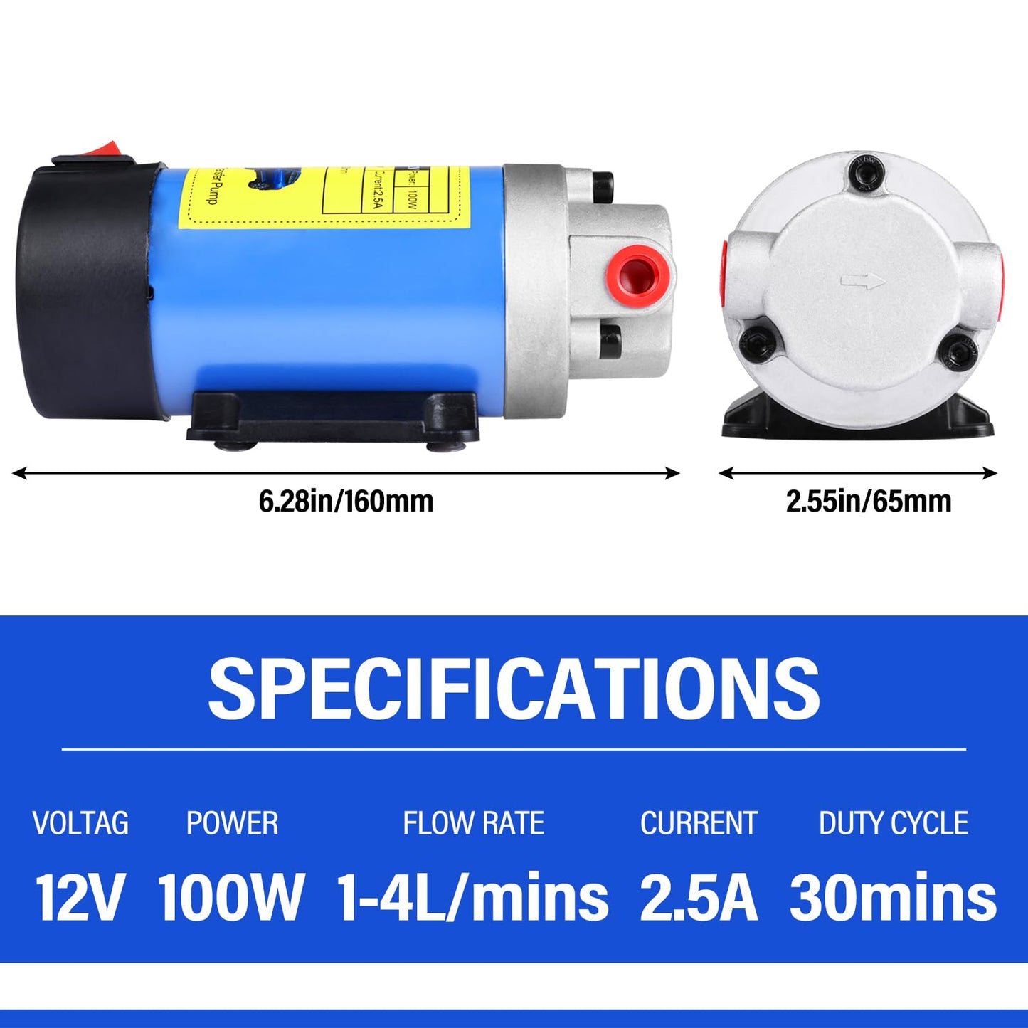 NORJIN 12V 100W Electric Oil Extractor Pump with Tubes, Diesel Fluid Transfer Pump for Car, Marine, RV, Boat, Motorcycle