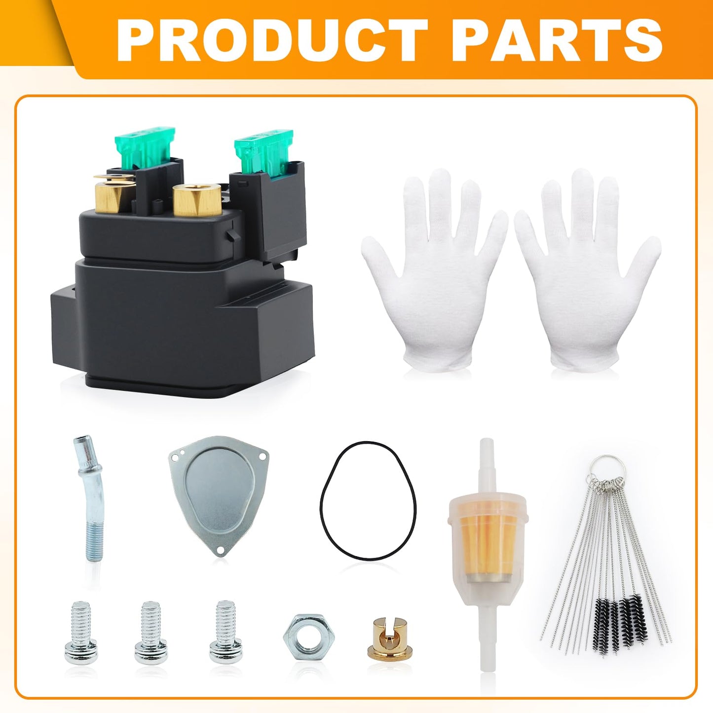 Carburetor for Yamaha 400 450 250 350 Kodiak Big Bear Grizzly Wolverine 2000-2014 YFM400 450 4X4 4WD ATV Carb Kit (Come with Starter Solenoid Relay, Cleaning Tools and Fuel Filter)