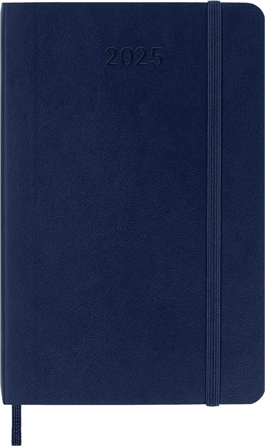Moleskine Classic 12 Month 2025 Daily Planner, Soft Cover, Pocket (3.5" x 5.5"), Sapphire Blue, 400 pages
